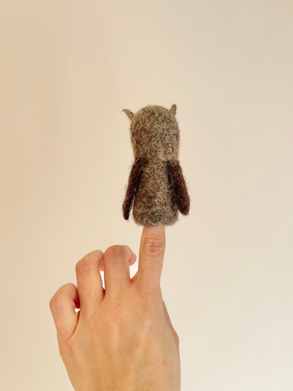Niedliche Fingerpuppe Eule aus Filz I Fingerspiel I Waldtiere I Uhu I Spielzeug Montessori I Geschichten erzählen