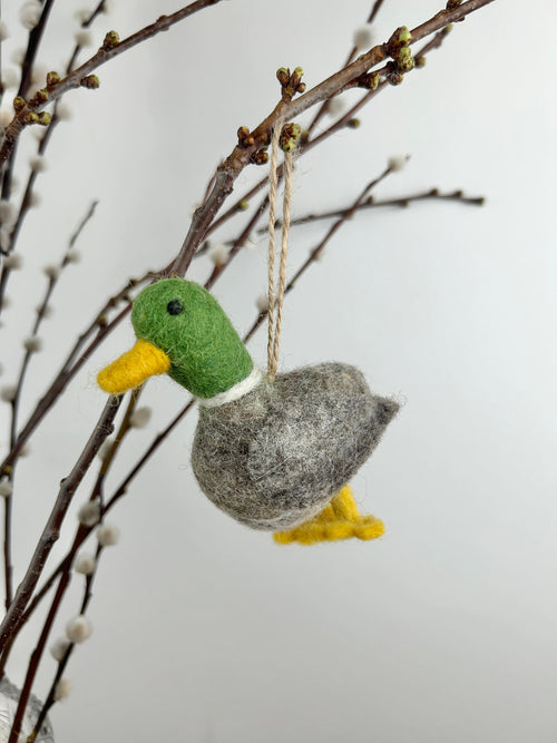 Anhänger Ente I Osterschmuck I Osterdeko I I Osterstrauß I Filzdeko Ostern I Erpel aus Filz I Frühling I Entendeko I Stockente