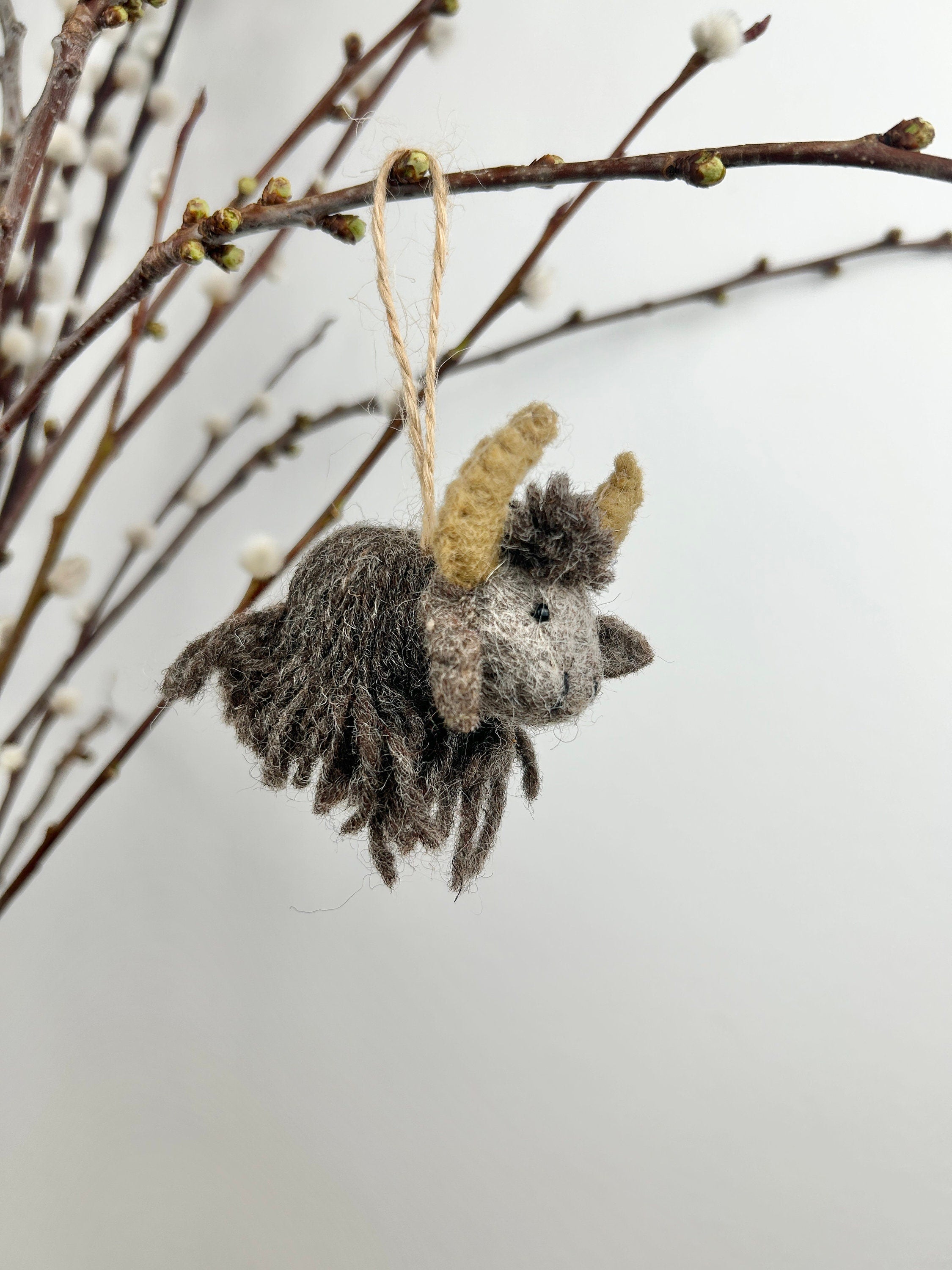Filzanhänger Yak I Osterdeko I Christbaumschmuck I Weihnachtsdeko I Winter Weihnachtsbaum I Weihnachtsyak