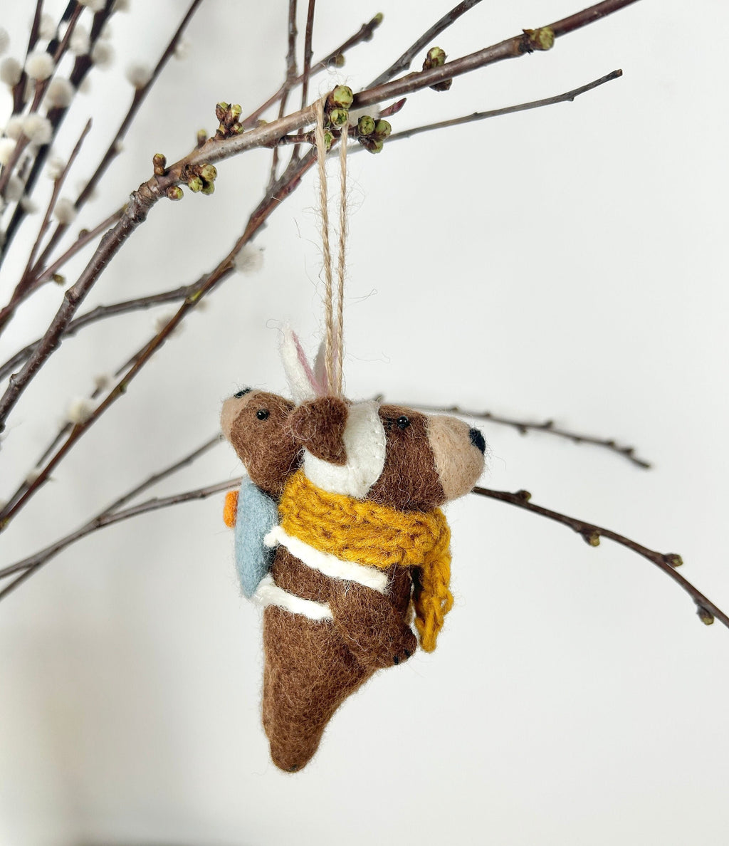Filzanhänger OsternI Osterdeko I lustiger Bär mir Hasenohren I Osterbär I Hasenbär I Osterstrauß I Frühling I Deko aus Filz