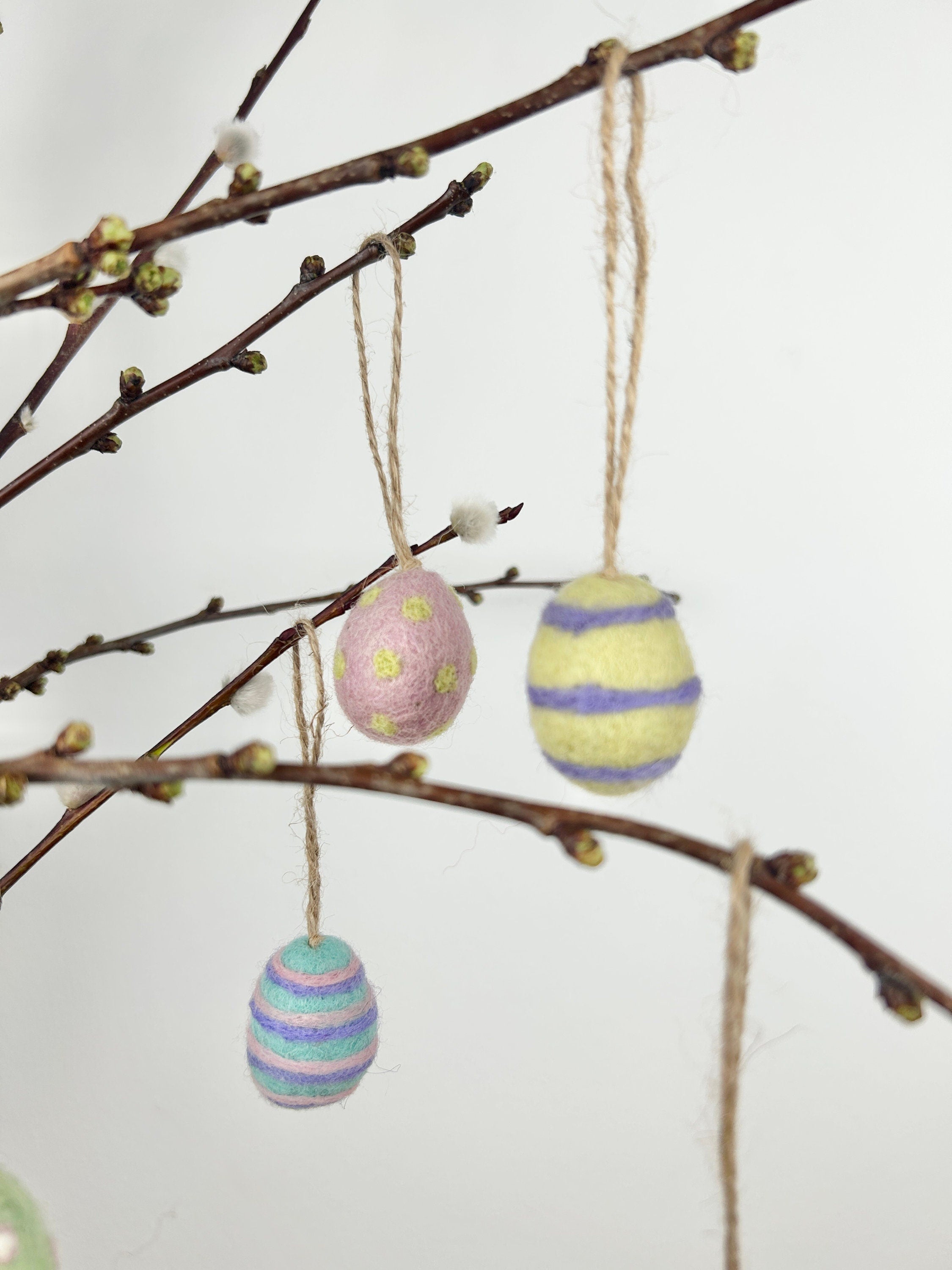 6er Set Ostereier aus Filz I Osterschmuck I Osterdeko I Osterhase I Osterstrauß I Filzeier I Pastellfarbene Ostereier I Ostern I
