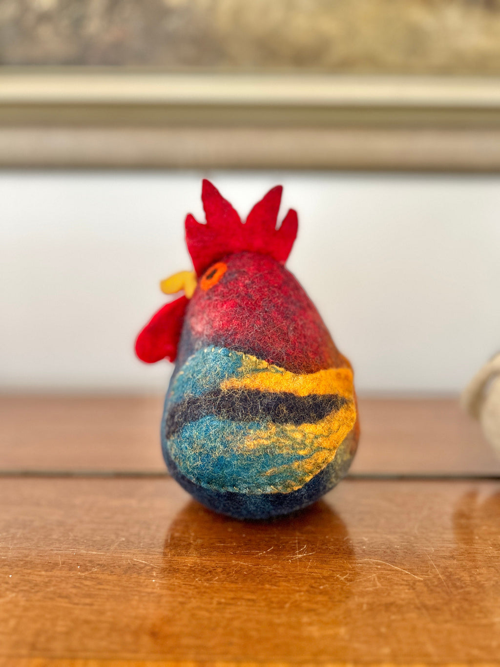 Gefilzter Hahn I handgemachte Wohndeko I Filzdekoration Huhn I Bauernhoftier I Frühlingsdeko I Osterdeko