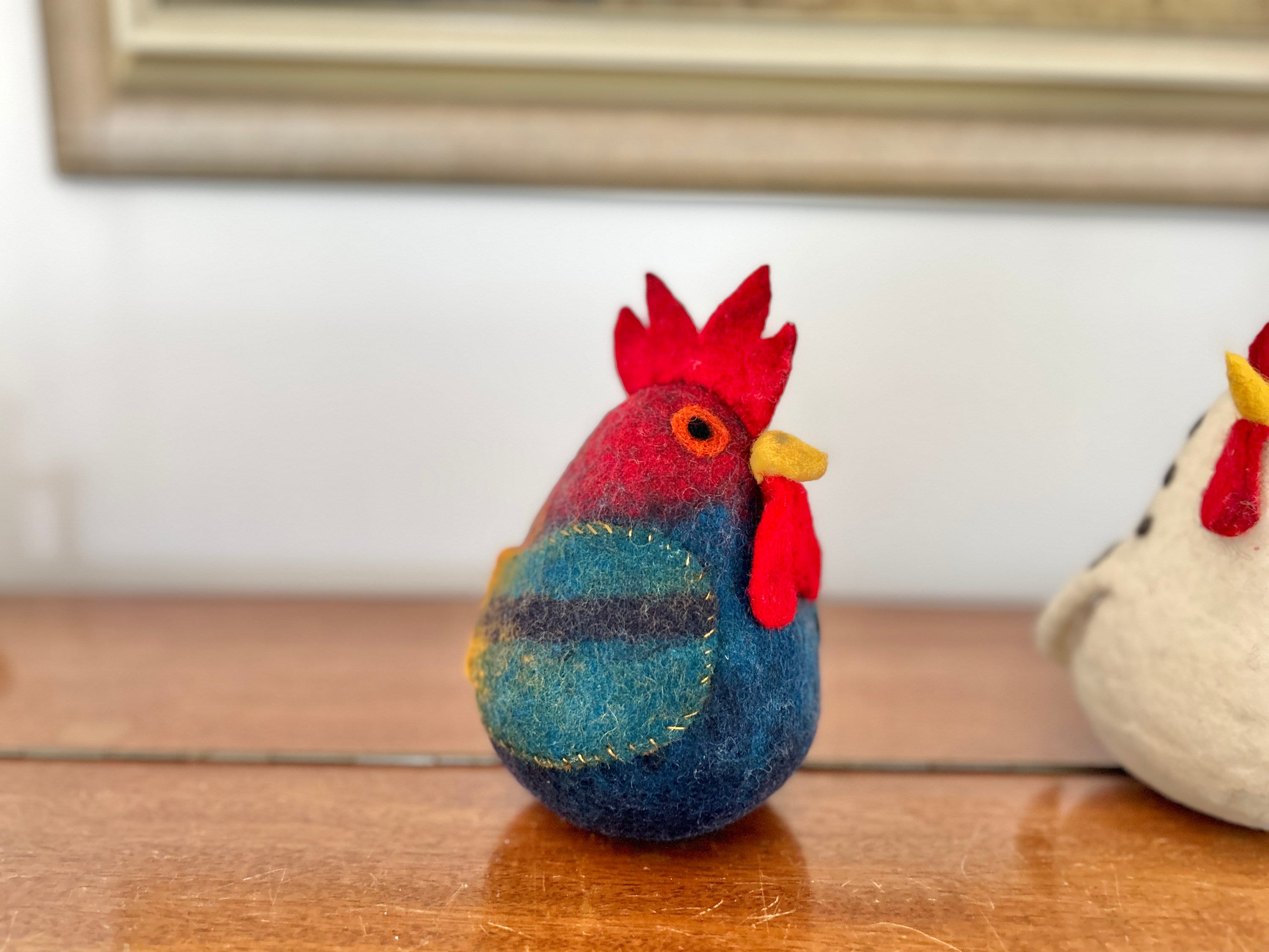 Gefilzter Hahn I handgemachte Wohndeko I Filzdekoration Huhn I Bauernhoftier I Frühlingsdeko I Osterdeko