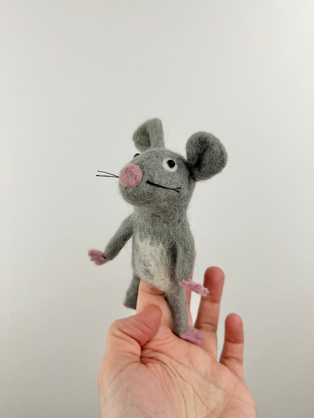 Niedliche Fingerpuppe Maus aus Filz I Fingerspiel I Bauernhoftier I Filzmaus I Spielzeug Montessori I Geschichten erzählen