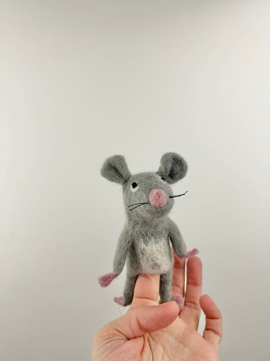 Niedliche Fingerpuppe Maus aus Filz I Fingerspiel I Bauernhoftier I Filzmaus I Spielzeug Montessori I Geschichten erzählen
