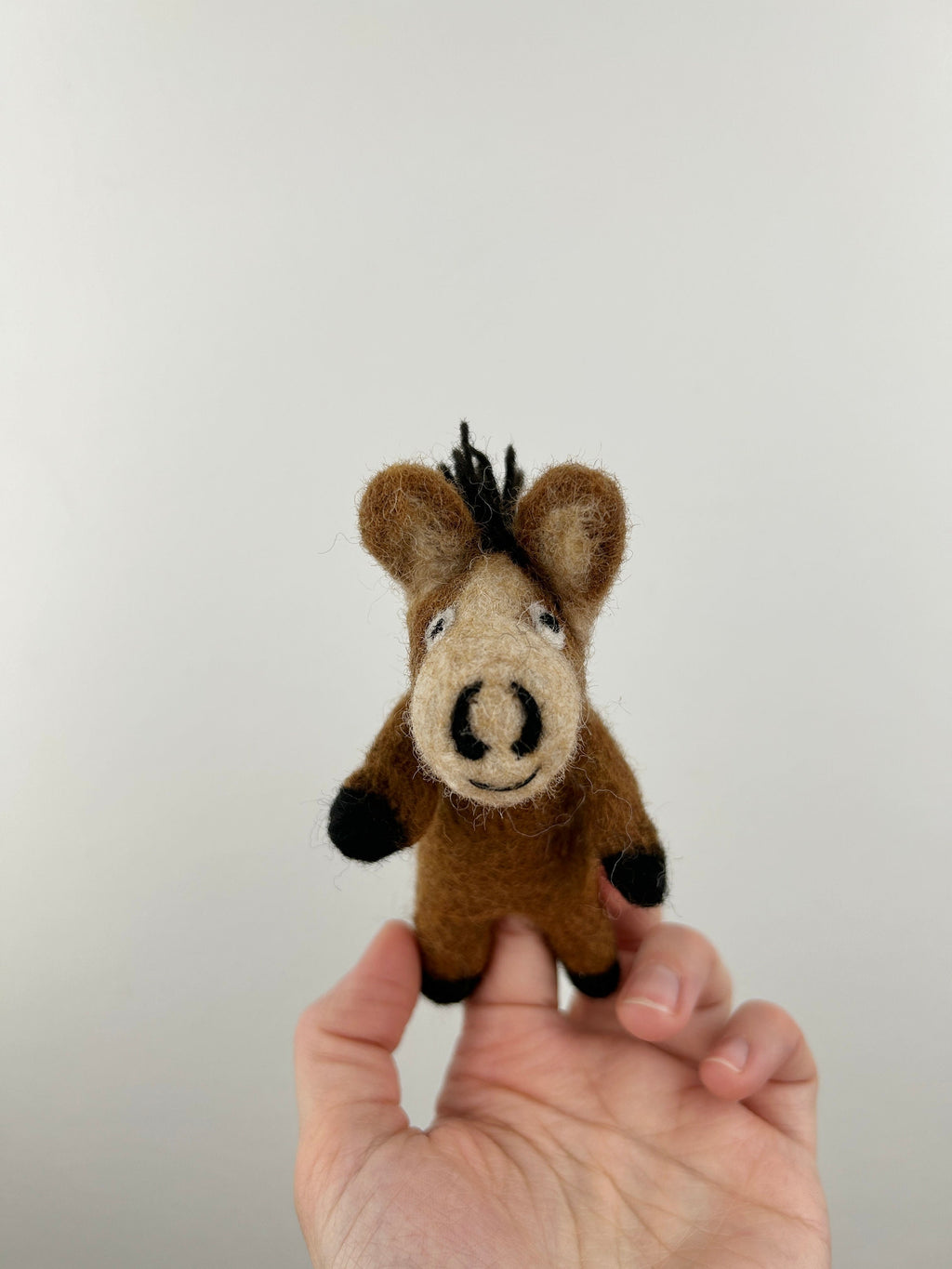 Niedliche Fingerpuppe Pferd aus Filz I Fingerspiel I Bauernhoftier I Pferd I Spielzeug Montessori I Geschichten erzählen