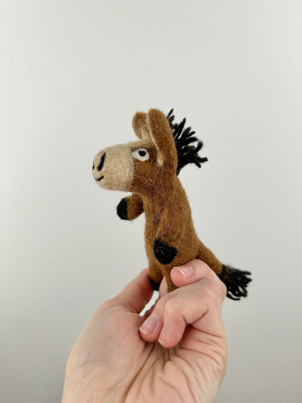 Niedliche Fingerpuppe Pferd aus Filz I Fingerspiel I Bauernhoftier I Pferd I Spielzeug Montessori I Geschichten erzählen