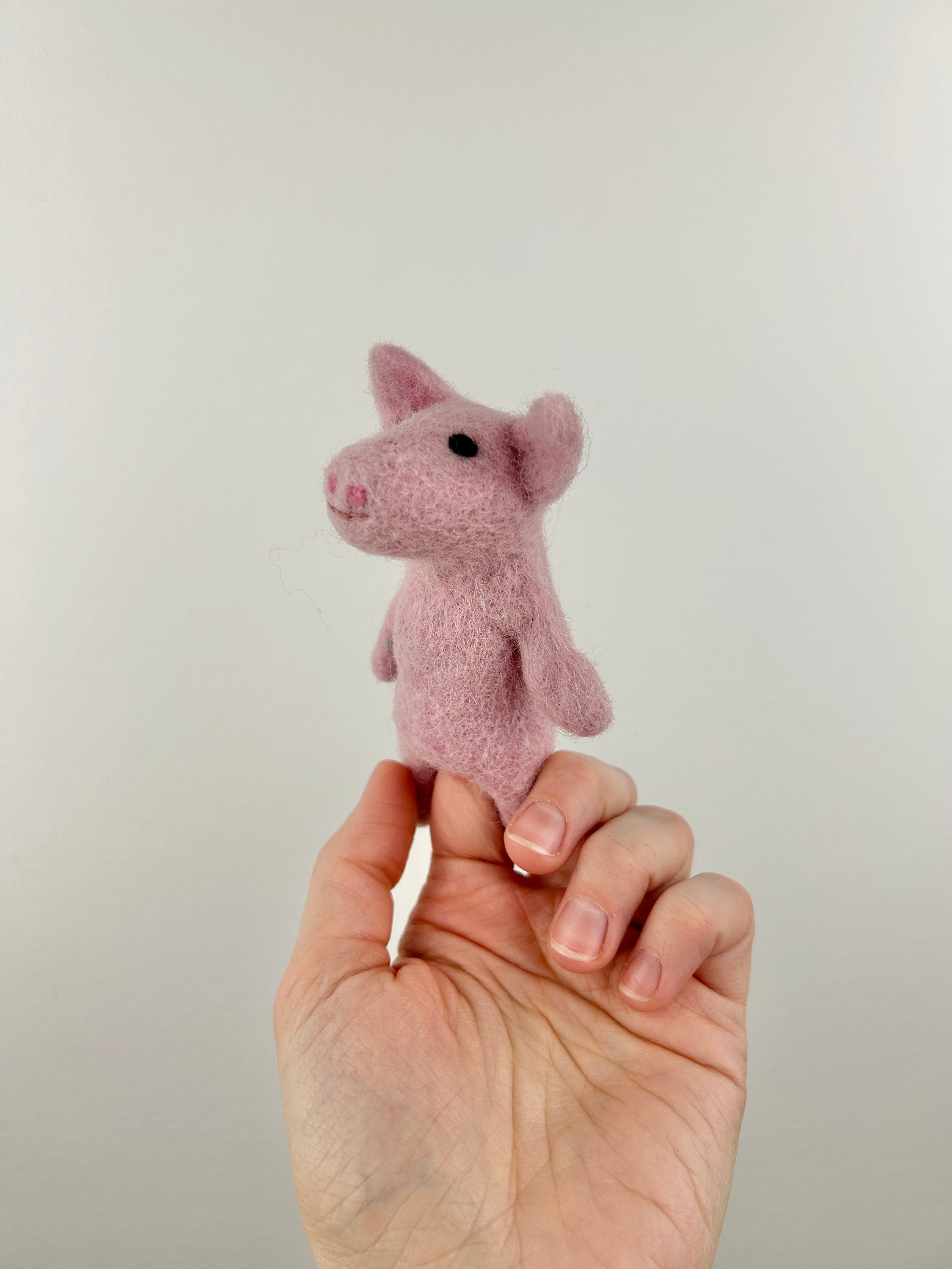 Niedliche Fingerpuppe Schwein aus Filz I Fingerspiel I Bauernhoftier I Pferd I Spielzeug Montessori I Geschichten erzählen