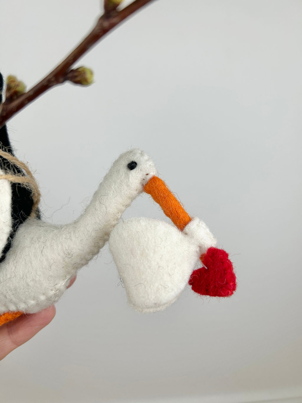 Anhänger Storch I Filz Christbaumschmuck I Weihnachtsdeko I Babyparty I Klapperstorch I Frühlingsdeko