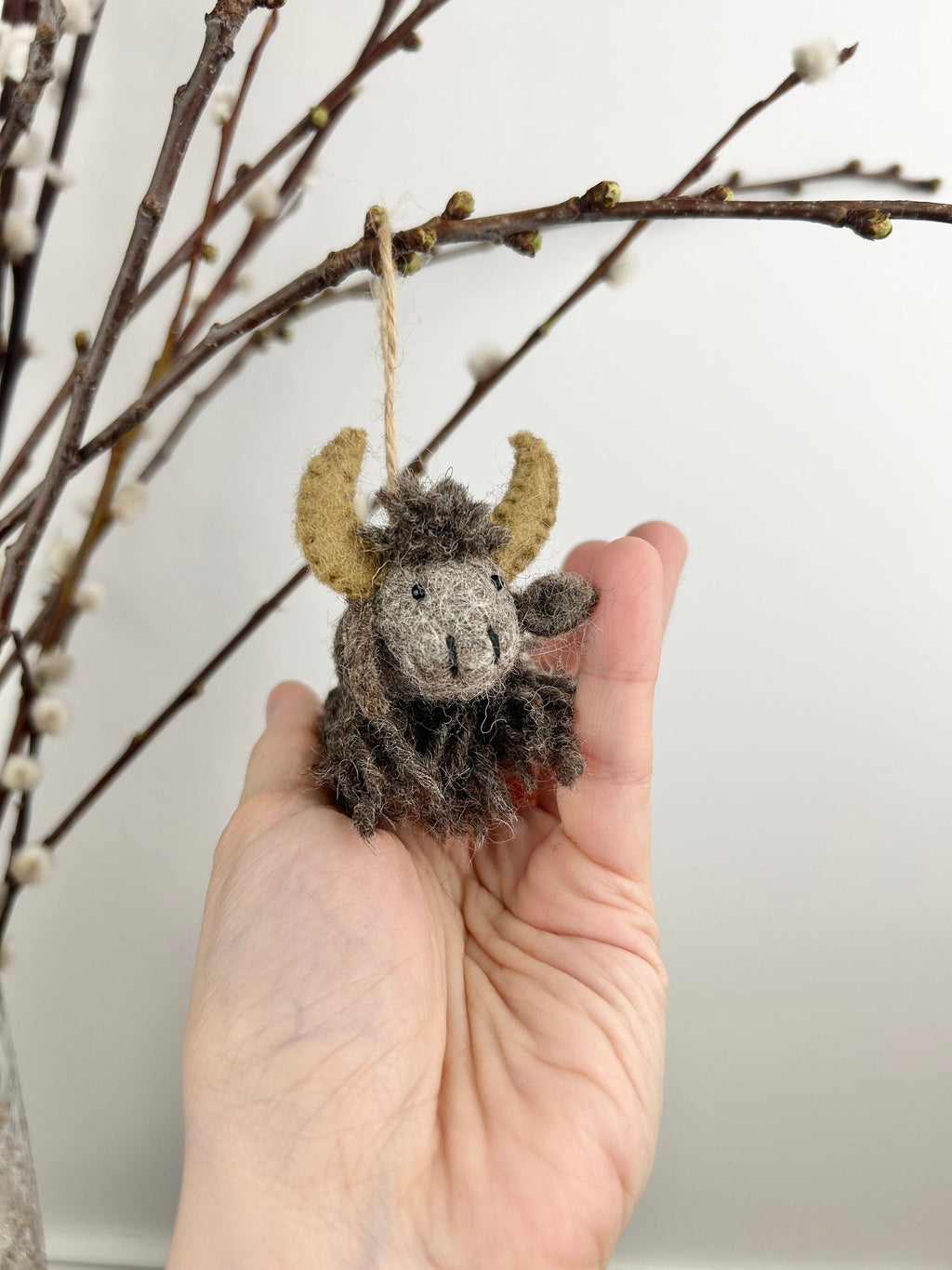 Filzanhänger Yak I Osterdeko I Christbaumschmuck I Weihnachtsdeko I Winter Weihnachtsbaum I Weihnachtsyak