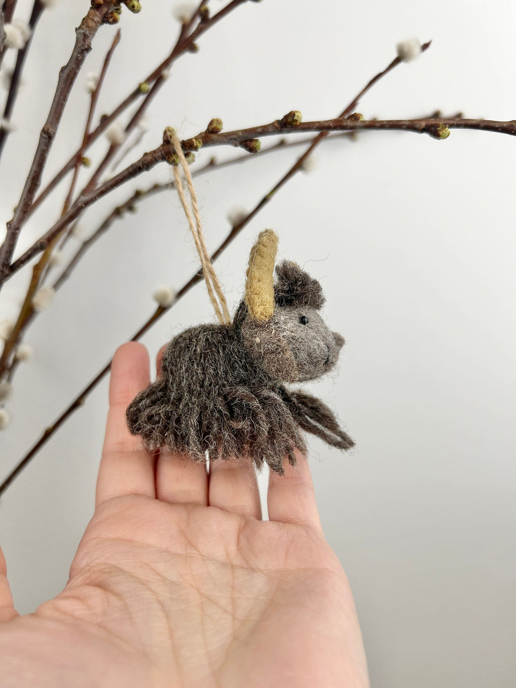 Filzanhänger Yak I Osterdeko I Christbaumschmuck I Weihnachtsdeko I Winter Weihnachtsbaum I Weihnachtsyak