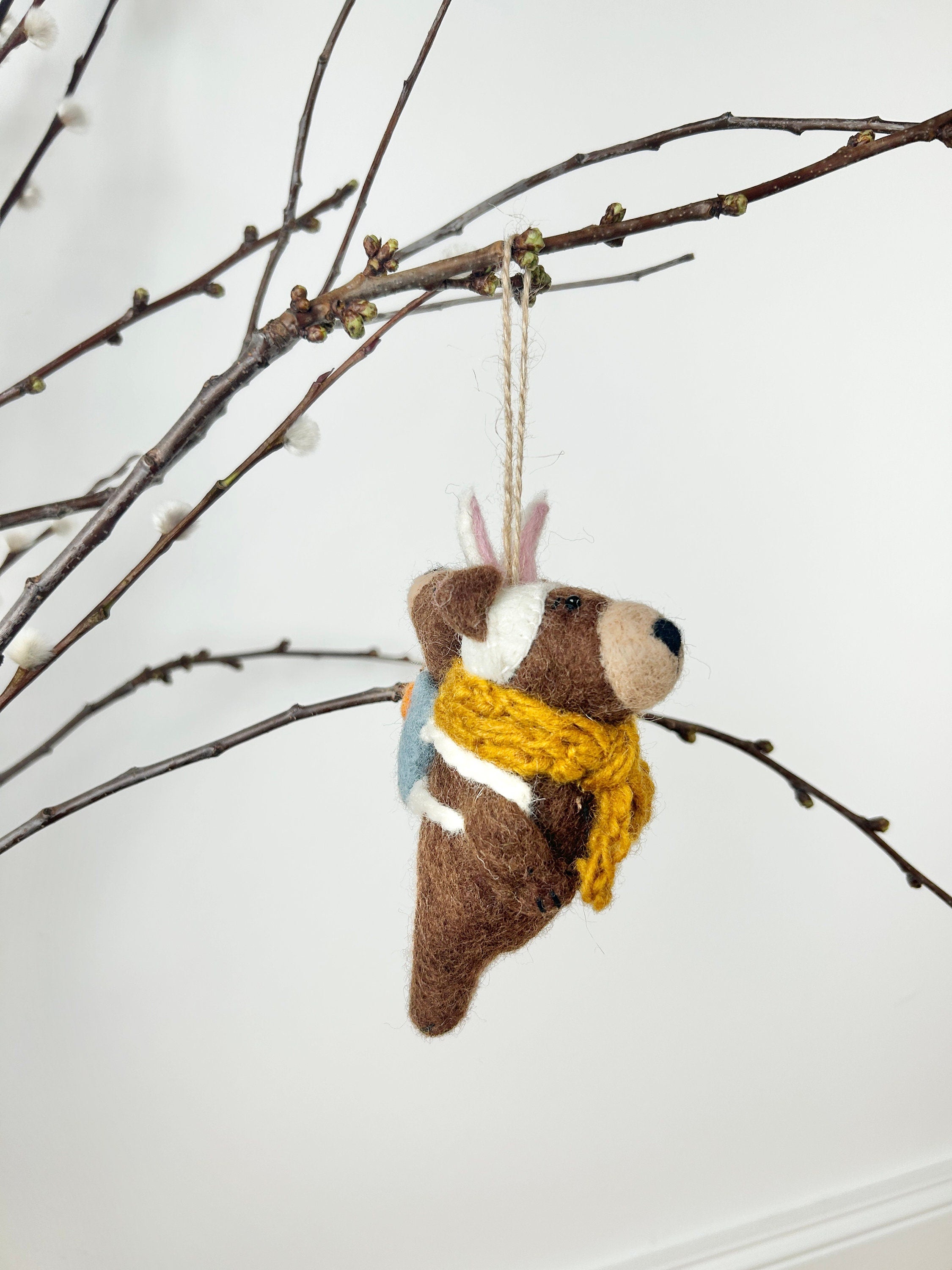 Filzanhänger OsternI Osterdeko I lustiger Bär mir Hasenohren I Osterbär I Hasenbär I Osterstrauß I Frühling I Deko aus Filz