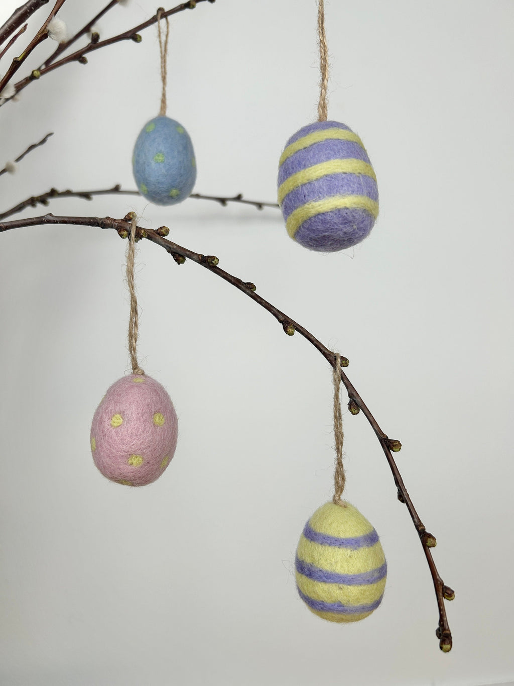 5er Set Ostereier aus Filz I Osterschmuck I Osterdeko I Osterhase I Osterstrauß I Filzeier I Pastellfarbene Ostereier I Ostern I