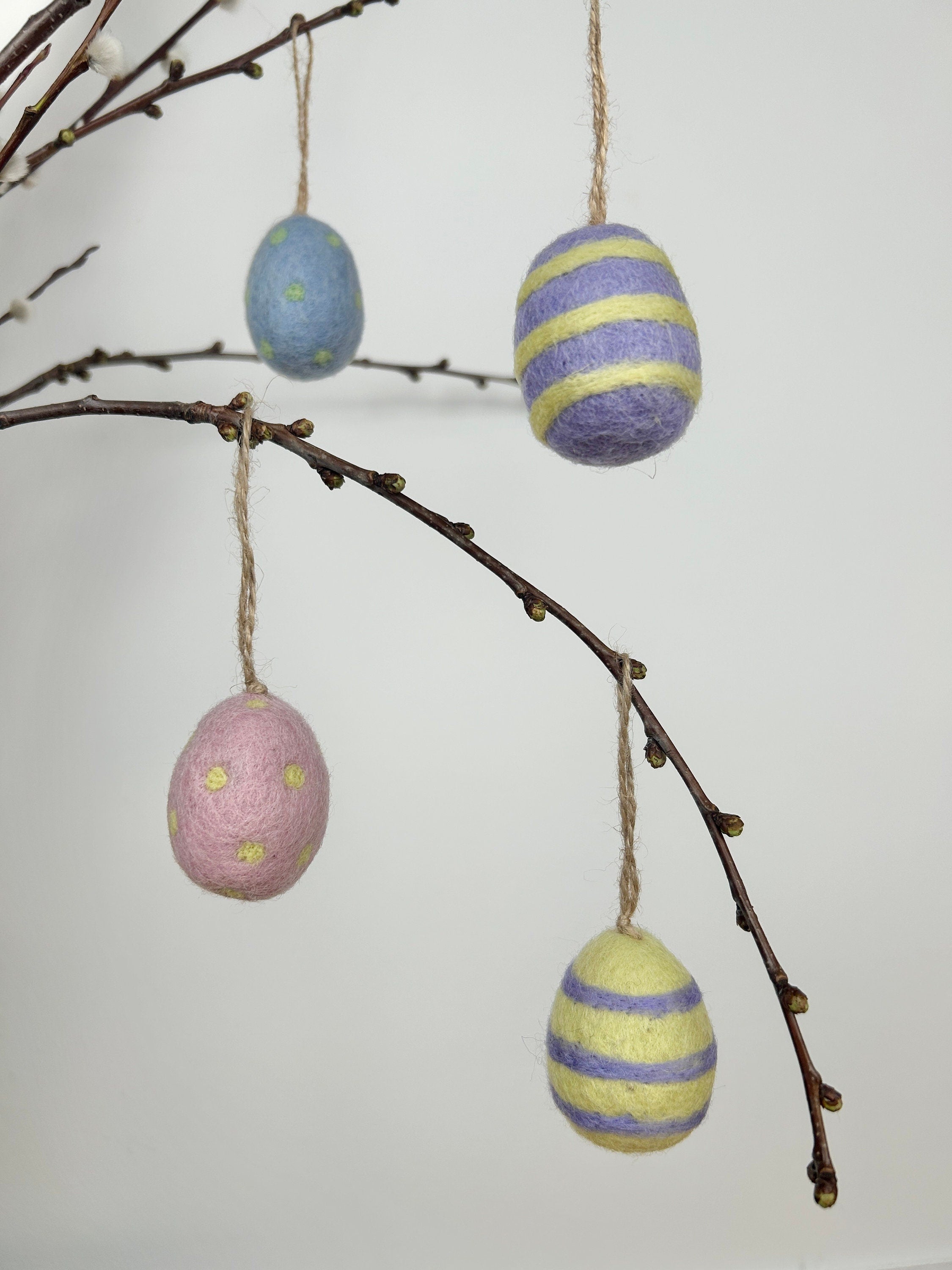 5er Set Ostereier aus Filz I Osterschmuck I Osterdeko I Osterhase I Osterstrauß I Filzeier I Pastellfarbene Ostereier I Ostern I