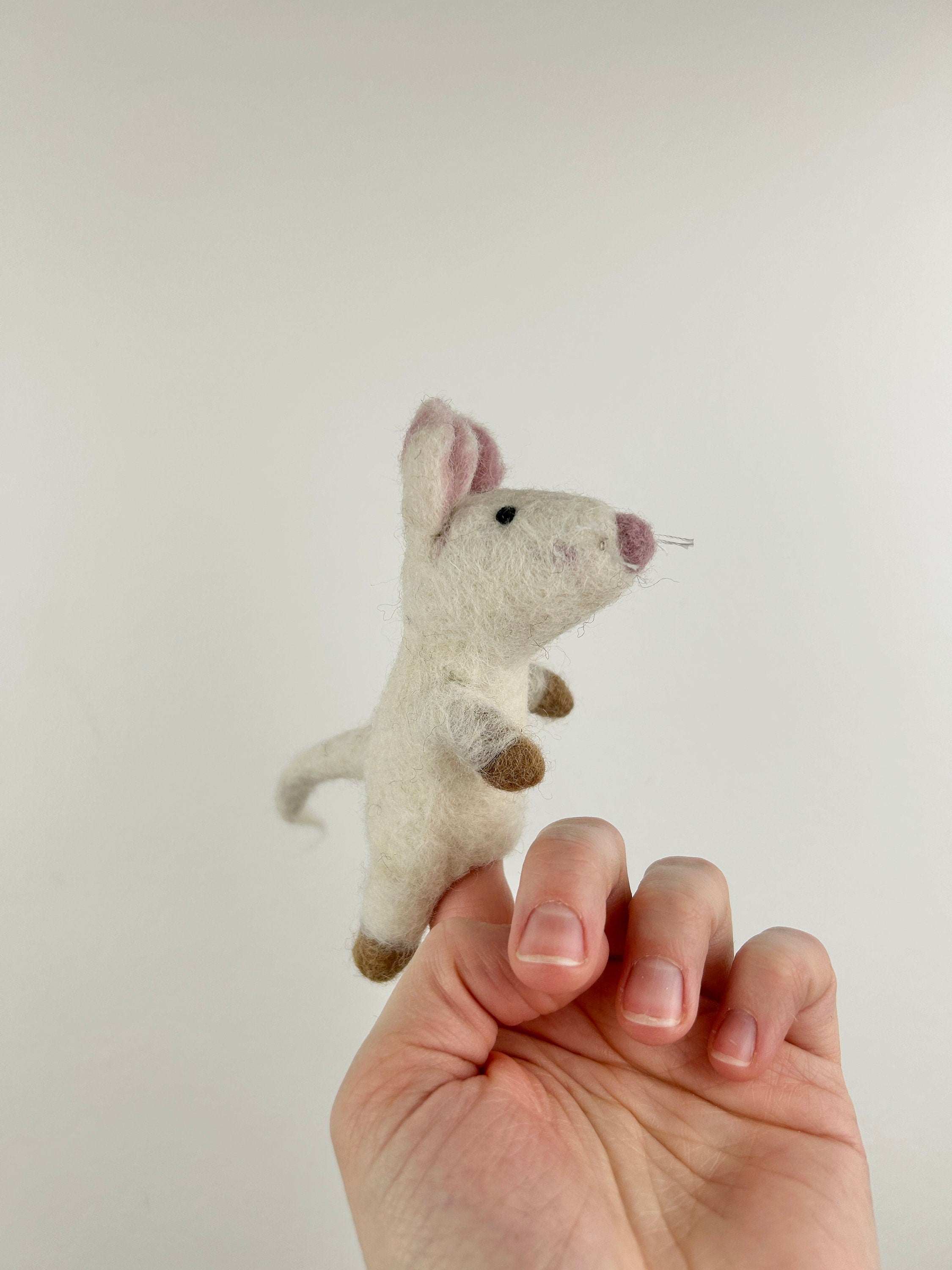 Niedliche Fingerpuppe Maus aus Filz I Fingerspiel I Bauernhoftier I Filzmaus I Spielzeug Montessori I Geschichten erzählen