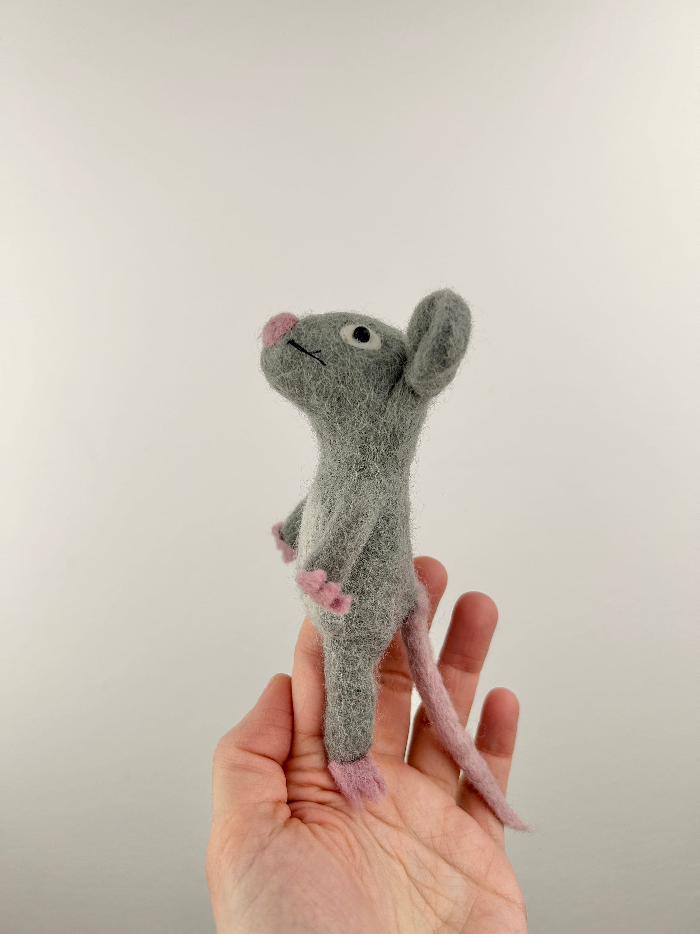 Niedliche Fingerpuppe Maus aus Filz I Fingerspiel I Bauernhoftier I Filzmaus I Spielzeug Montessori I Geschichten erzählen