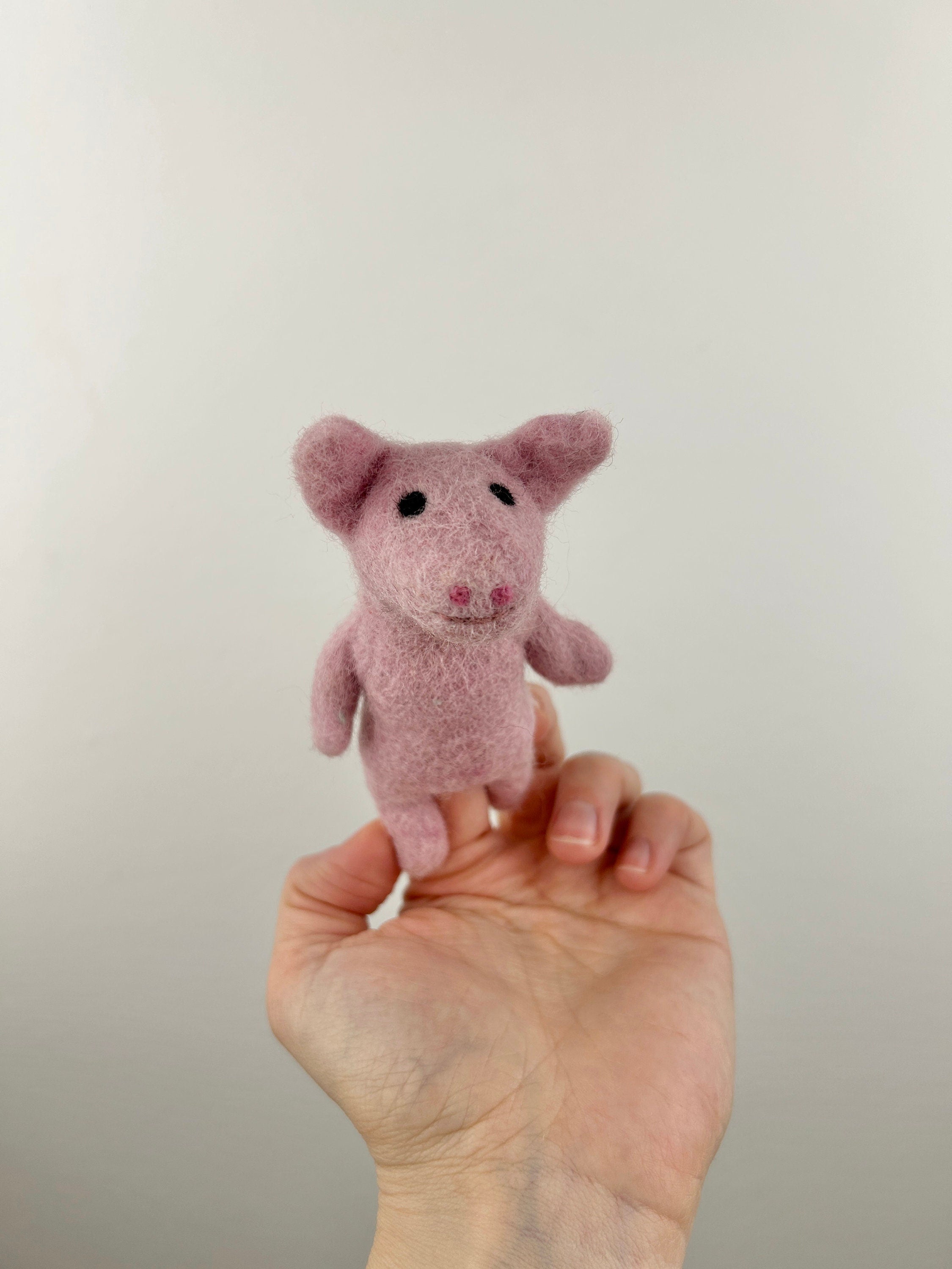 Niedliche Fingerpuppe Schwein aus Filz I Fingerspiel I Bauernhoftier I Pferd I Spielzeug Montessori I Geschichten erzählen