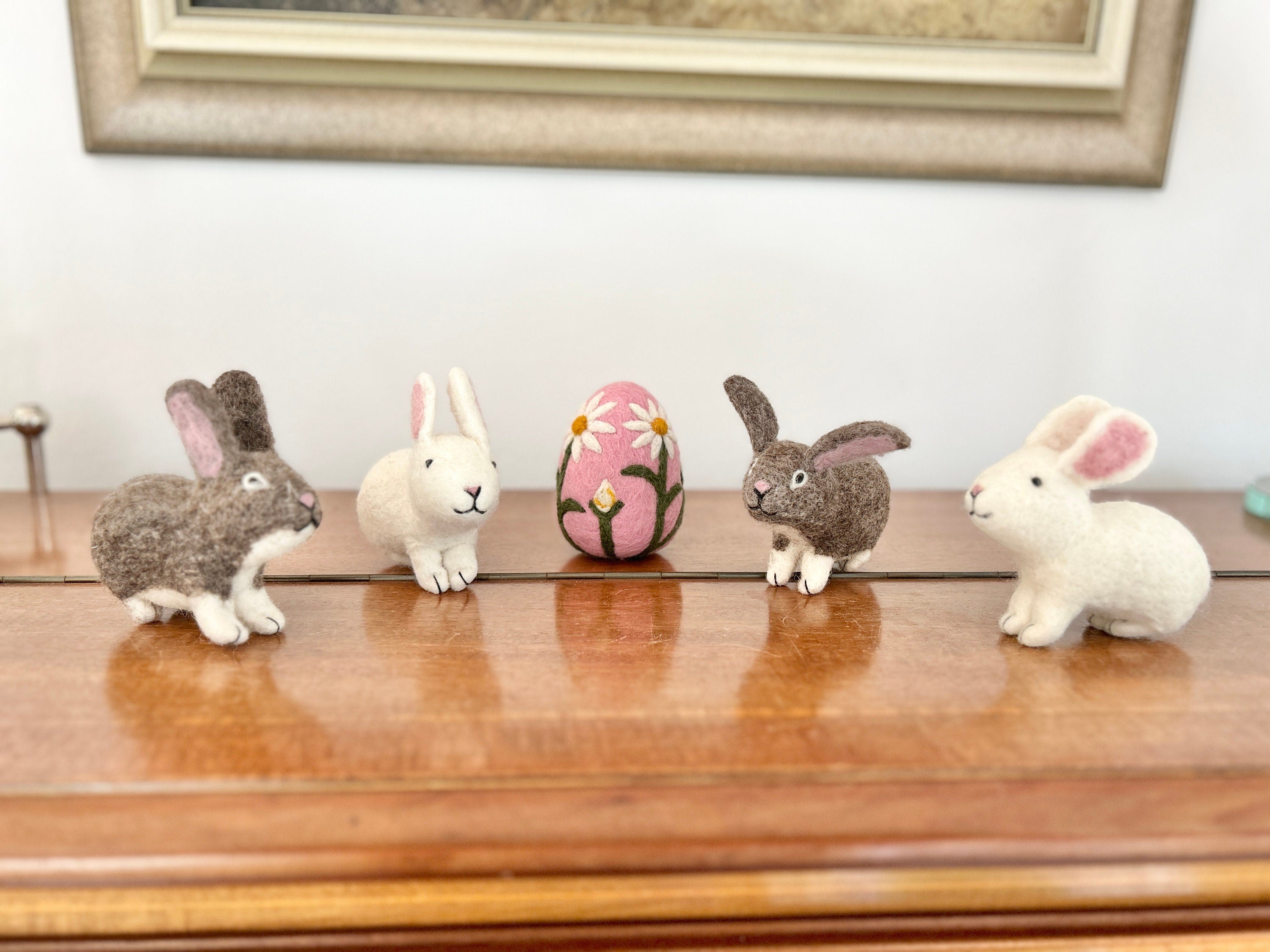 Deko Osterei bestickt aus Filz I Osterschmuck I Osterdeko I Ostereier I Gänseblümchen I Filzeier I Pastellfarbene Ostereier I Ostern I