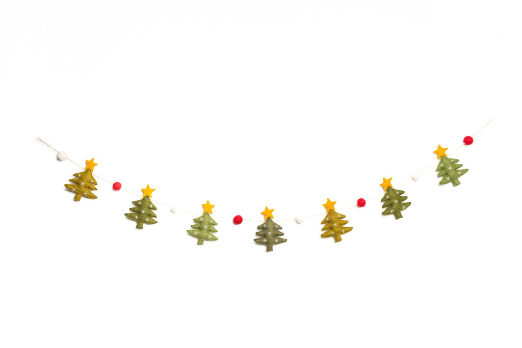 Weihnachtsgirlande Tannenbäume I Weihnachtsbäume aus Filz handgemacht I Weihnachtsdeko I Christmas