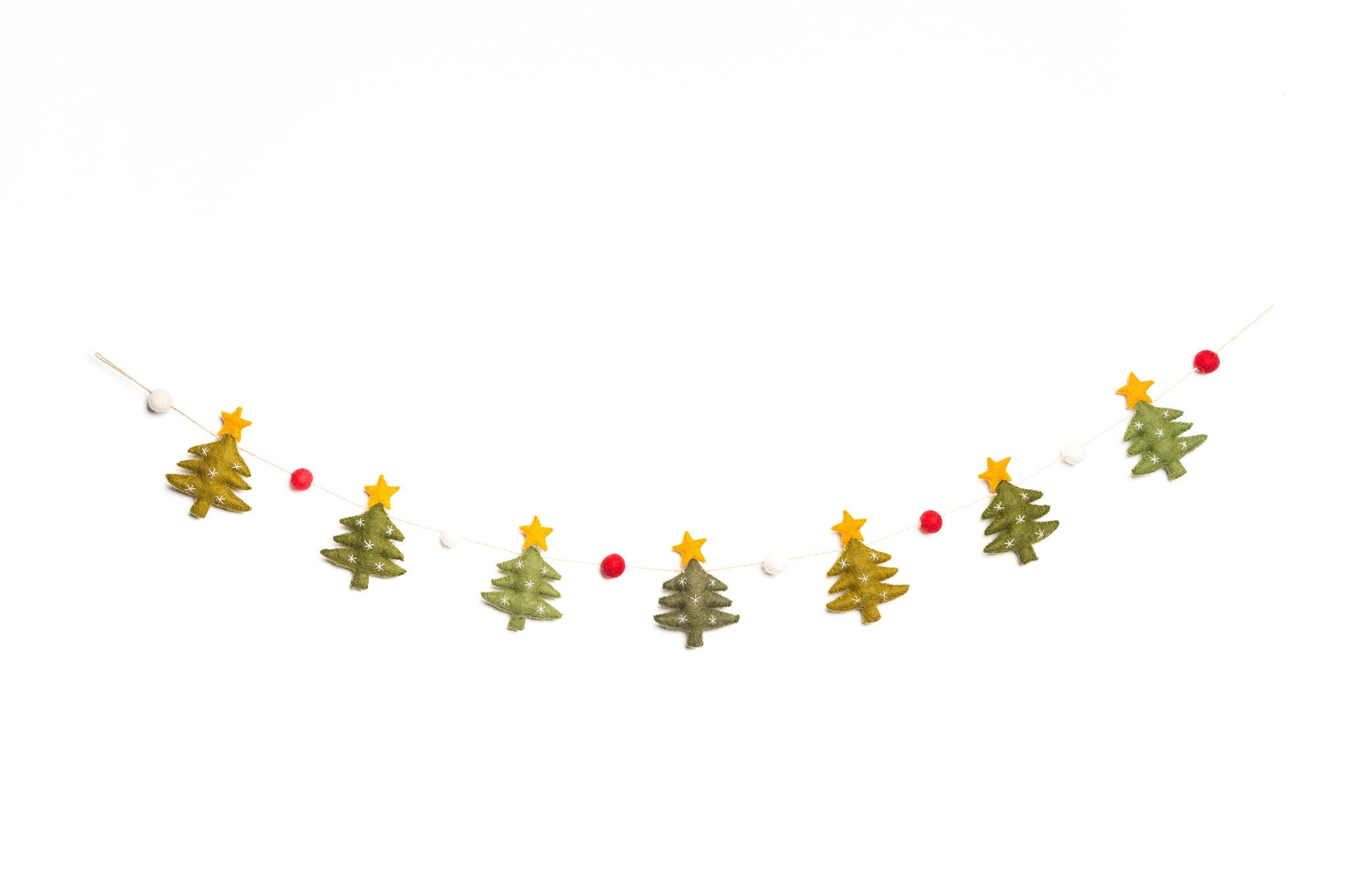 Weihnachtsgirlande Tannenbäume I Weihnachtsbäume aus Filz handgemacht I Weihnachtsdeko I Christmas