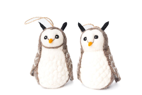 Anhänger Weihnachtseule I Deko aus Filz I Winter I Weihnachtsbaum I Herbstdeko I Anhänger aus Filz I Waldtiere I Schleiereule
