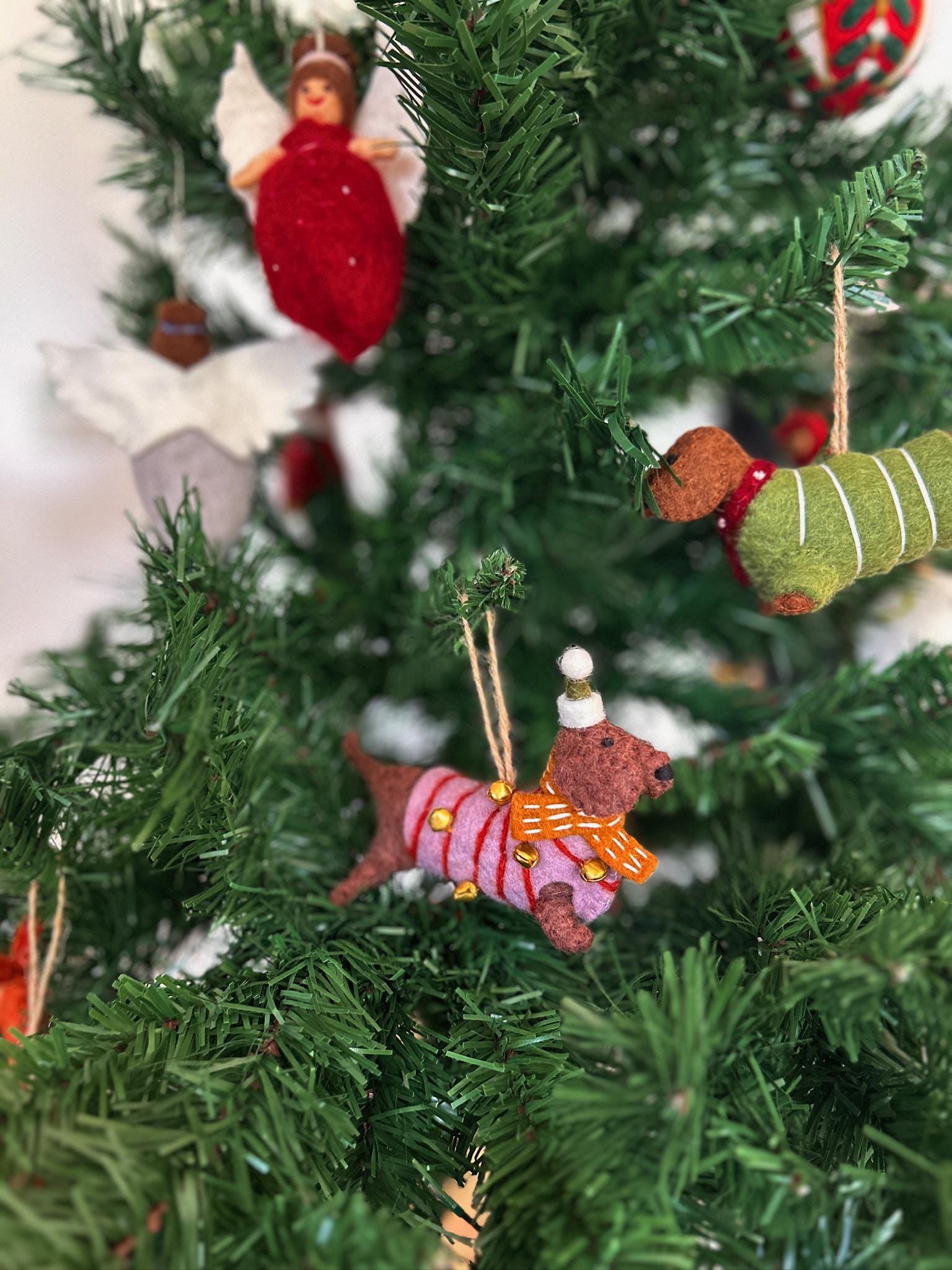 Weihnachtsanhänger Dackel aus Filz I Filz Christbaumschmuck I Weihnachtsdeko I Weihnachtsdackel mit Mütze I Hundeanhänger