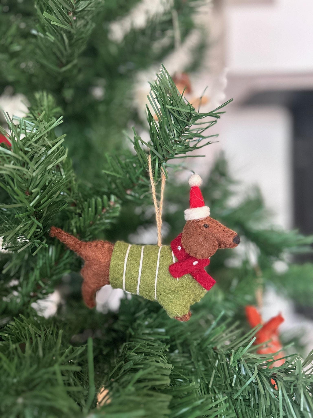 Weihnachtsanhänger Dackel aus Filz I Filz Christbaumschmuck I Weihnachtsdeko I Weihnachtsdackel mit Mütze I Hundeanhänger
