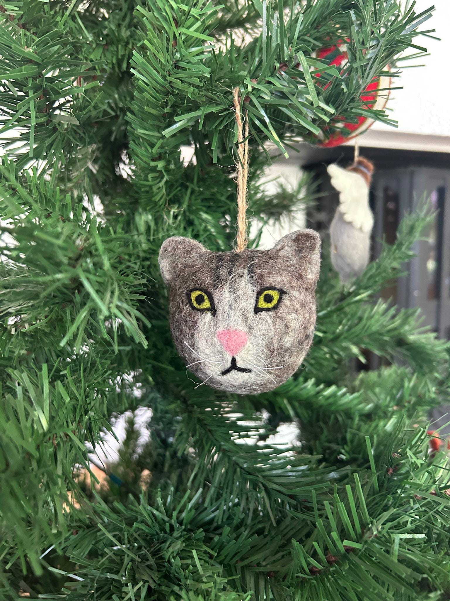 Weihnachtskugel Katze handgemacht I Weihnachtsdeko I Christmas I Kugeln handgemacht I Weihnachtsschmuck I Christbaumkugel Filz I