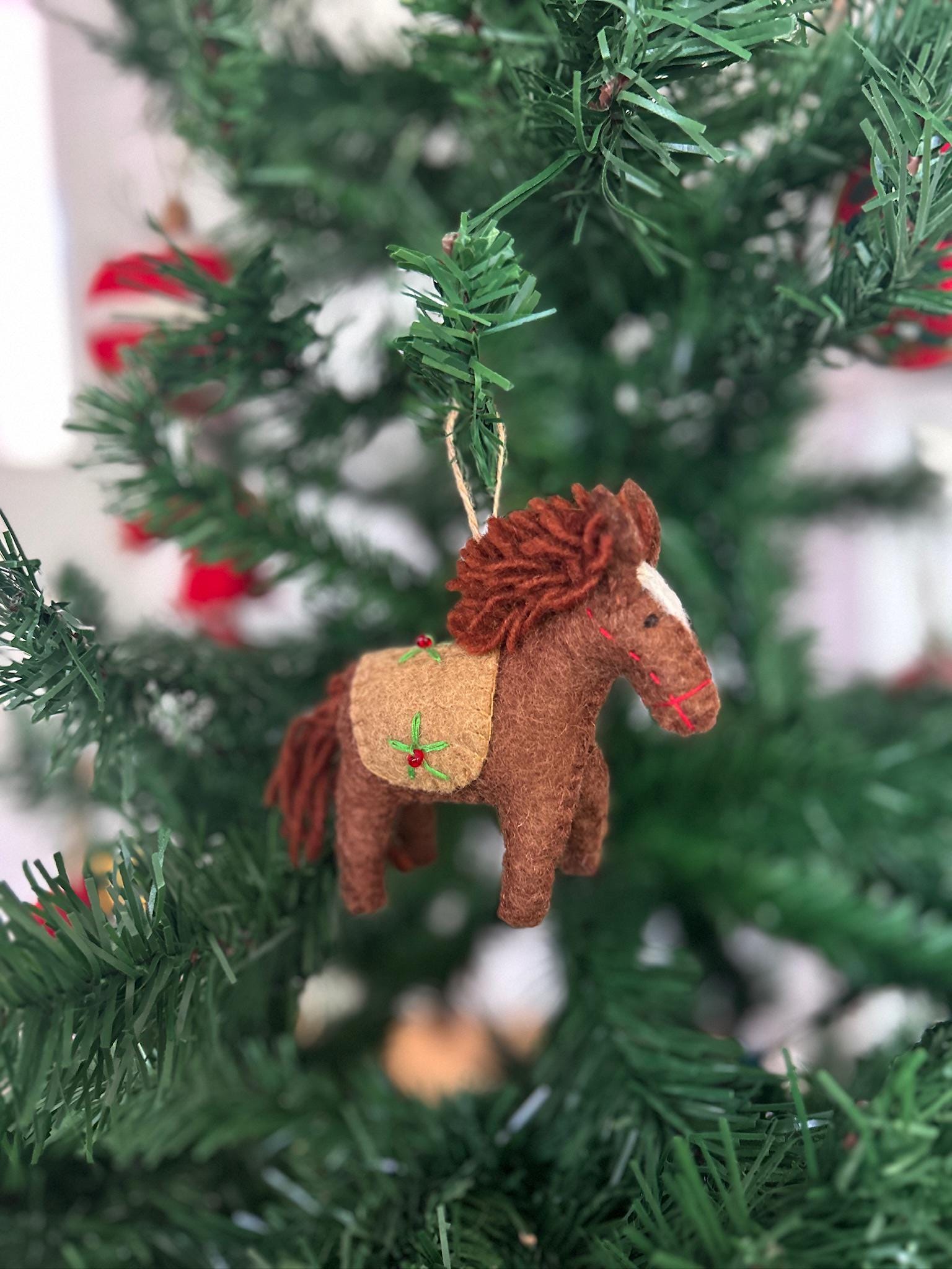 Weihnachtsanhänger Pferd I Filz Christbaumschmuck I Weihnachtsdeko Pferdchen