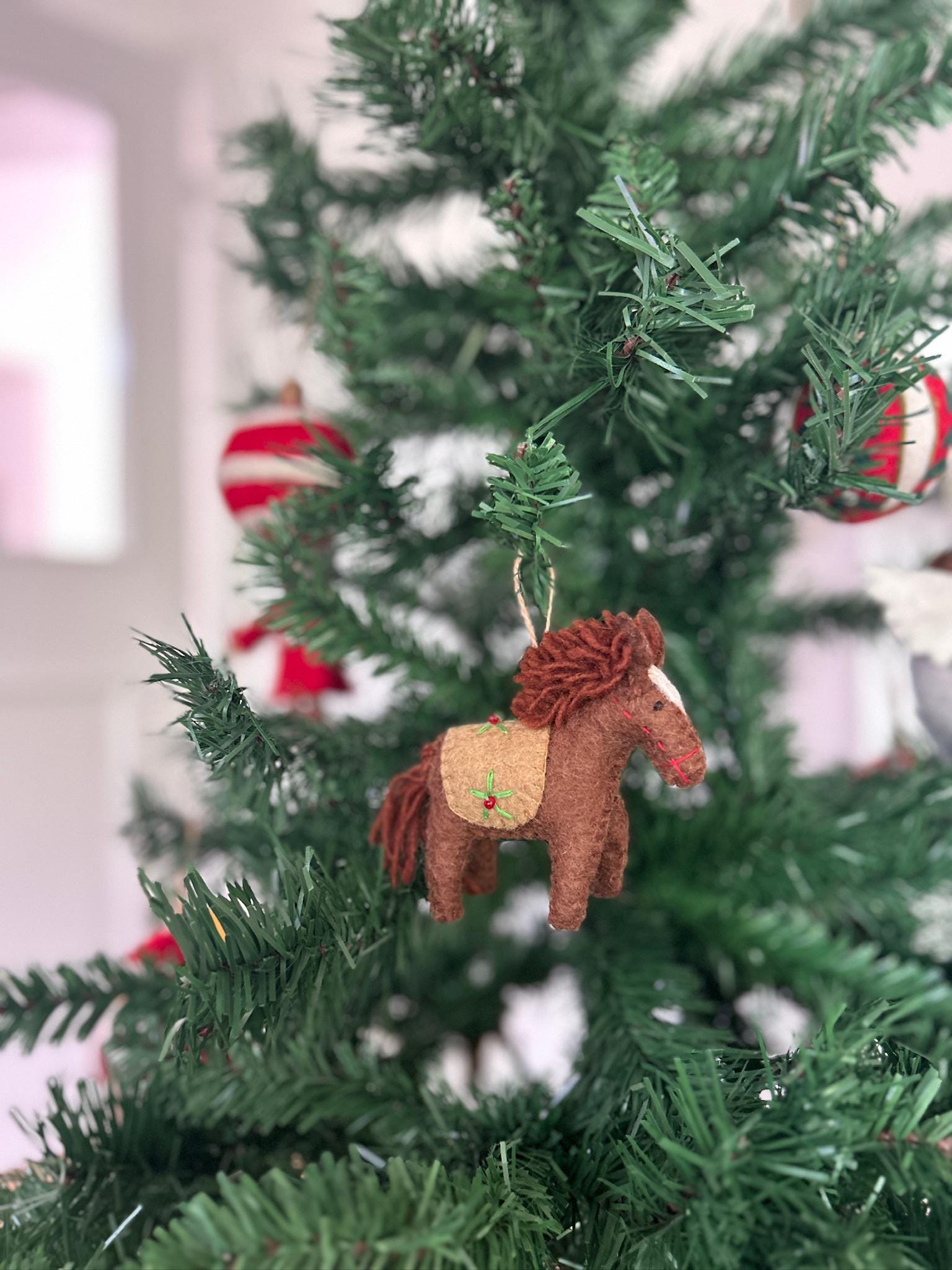 Weihnachtsanhänger Pferd I Filz Christbaumschmuck I Weihnachtsdeko Pferdchen