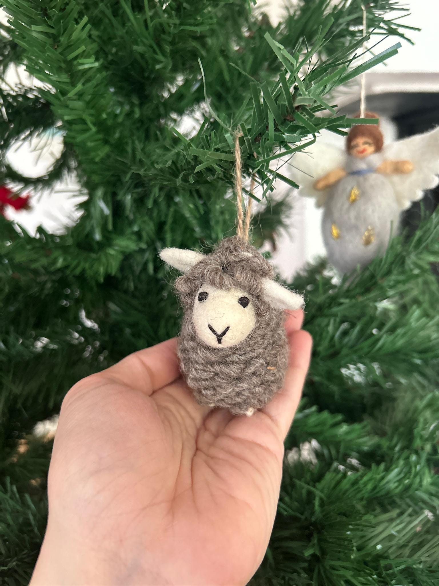 Weihnachtsanhänger Schaf grauI Christbaumschmuck Weihnachtsdeko I Winter Weihnachtsbaum I Weihnachtsschaf