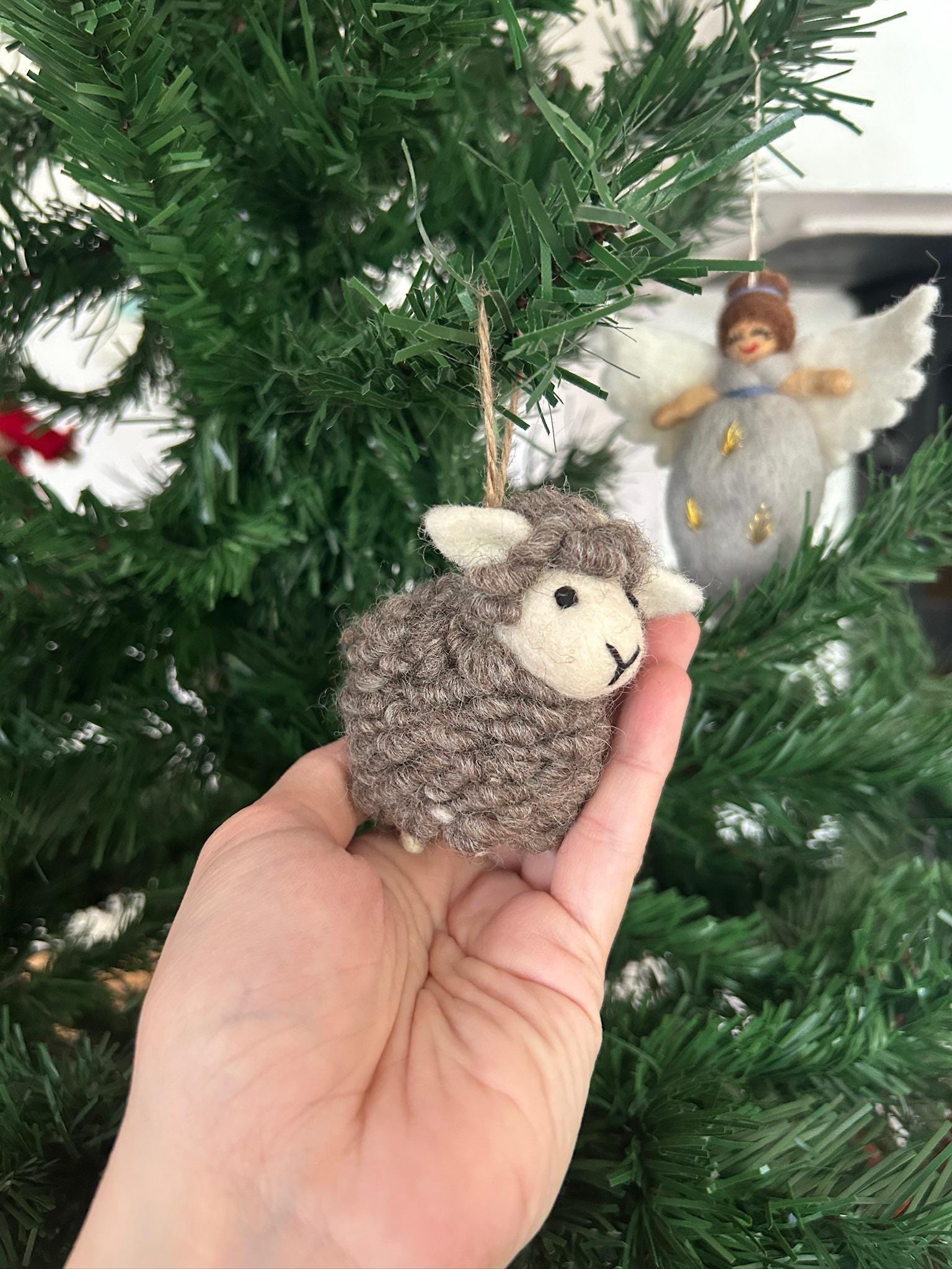 Weihnachtsanhänger Schaf grauI Christbaumschmuck Weihnachtsdeko I Winter Weihnachtsbaum I Weihnachtsschaf