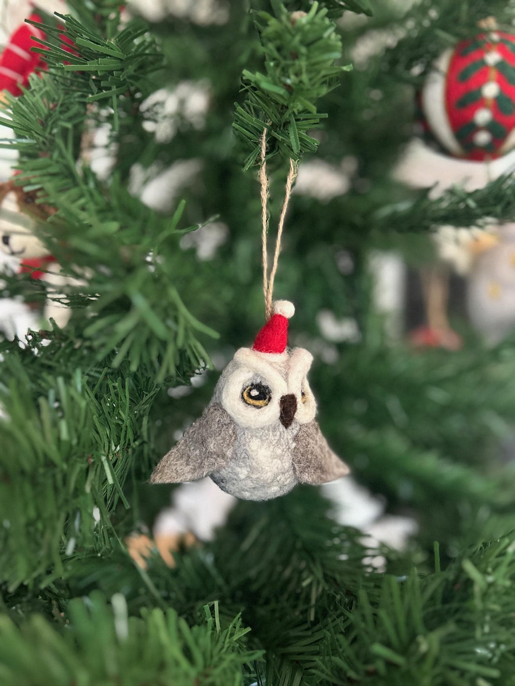 Anhänger Weihnachtseule I Deko aus Filz I Winter I Weihnachtsbaum I Herbstdeko I Anhänger aus Filz I Waldtiere I Schleiereule