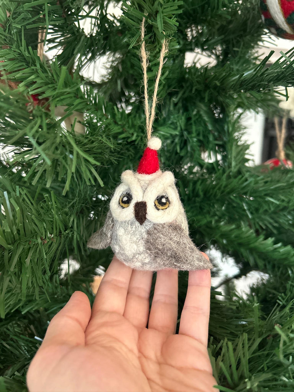 Anhänger Weihnachtseule I Deko aus Filz I Winter I Weihnachtsbaum I Herbstdeko I Anhänger aus Filz I Waldtiere I Schleiereule