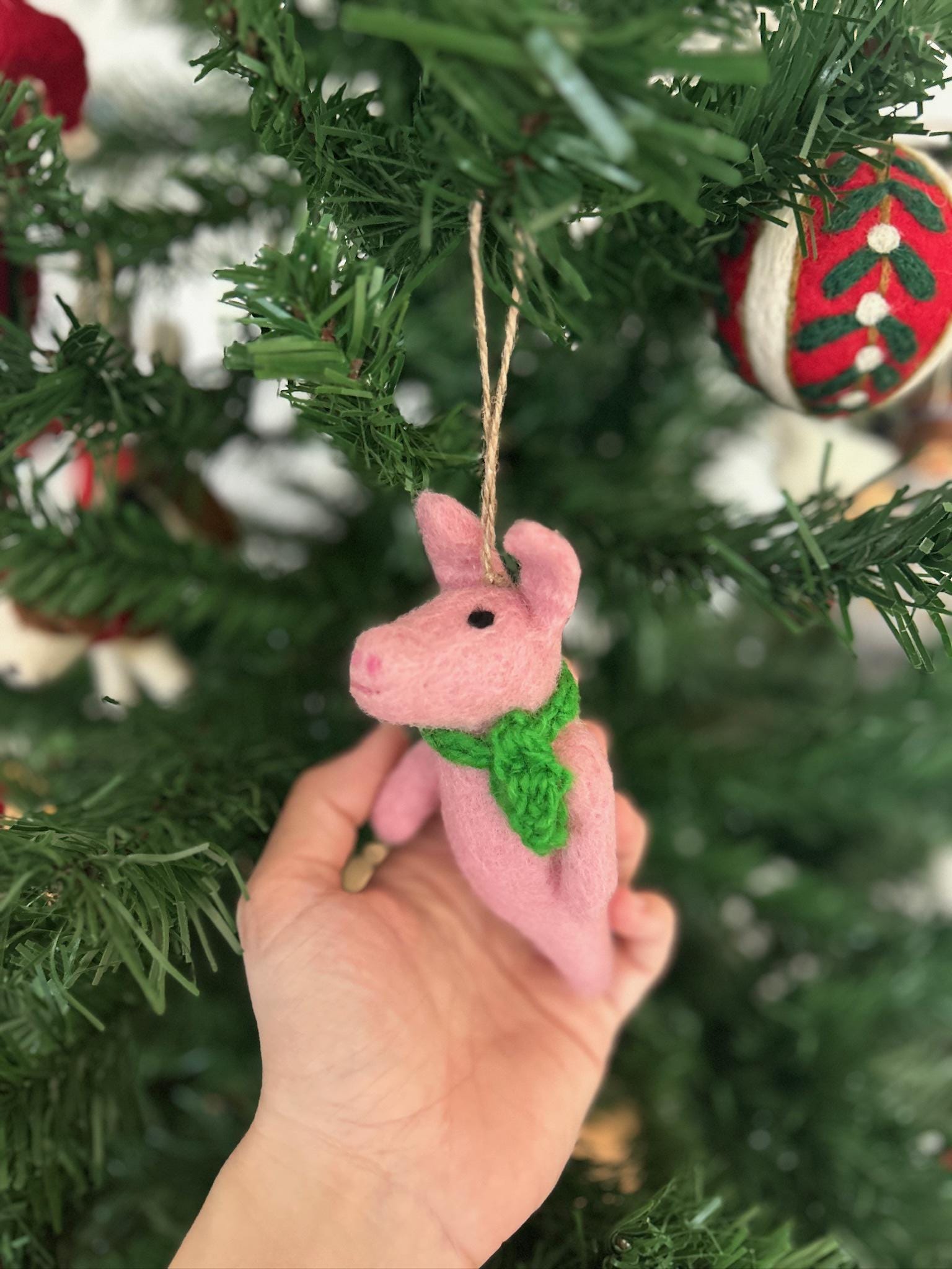 Weihnachtsanhänger Schwein I Christbaumschmuck I Weihnachtsdeko I Winter I Weihnachtsbaum I Weihnachtsschwein I Filz Deko Weihnachten