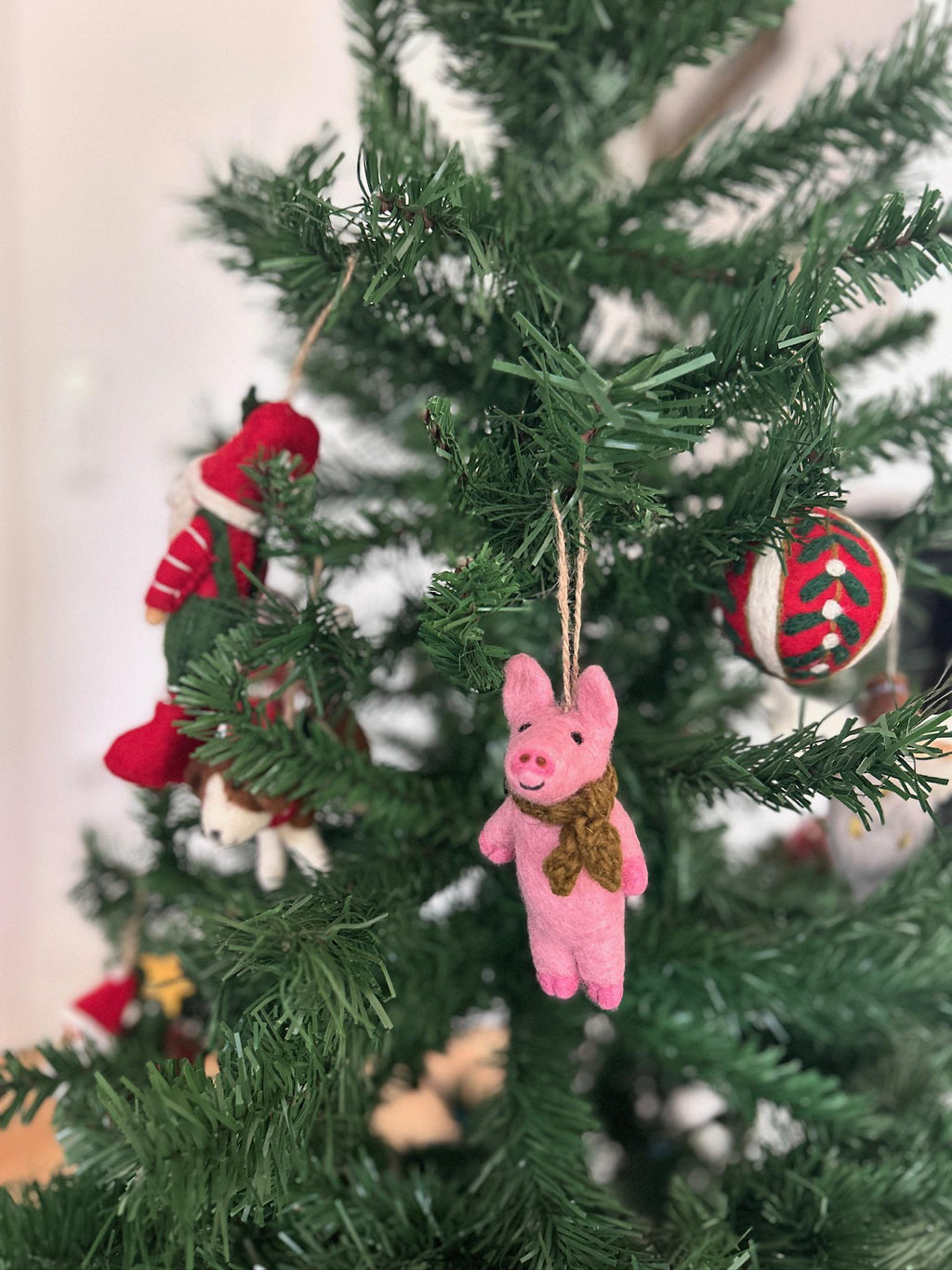 Weihnachtsanhänger Schwein I Christbaumschmuck I Weihnachtsdeko I Winter I Weihnachtsbaum I Weihnachtsschwein I Filz Deko Weihnachten