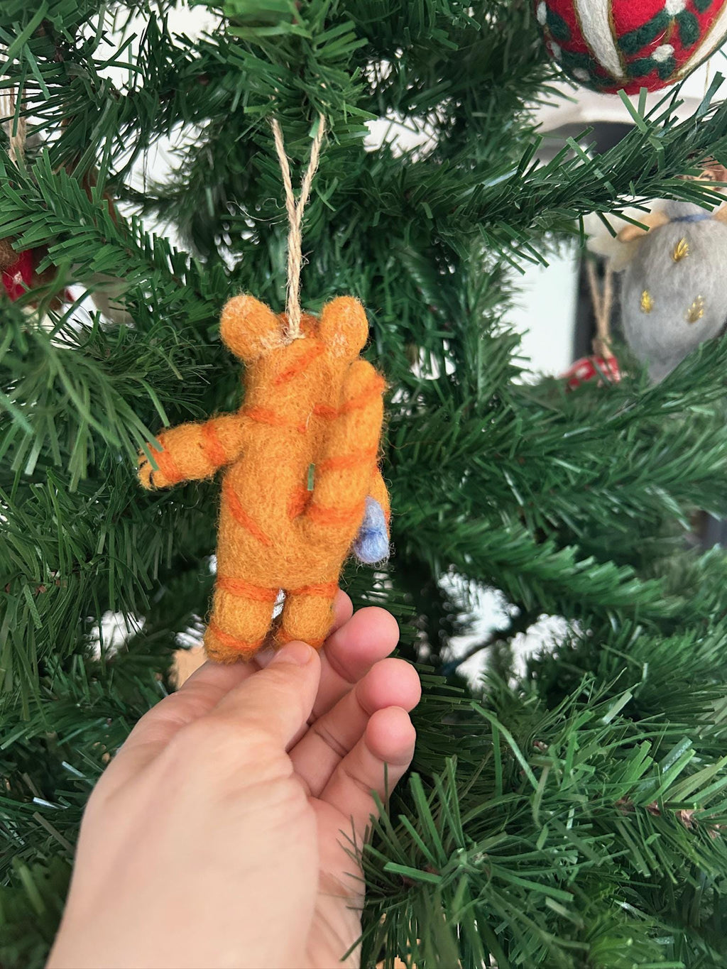Weihnachtsanhänger Katze mit Fisch I Christbaumschmuck Weihnachtsdeko I Winter Weihnachtsbaum I Weihnachtskatze