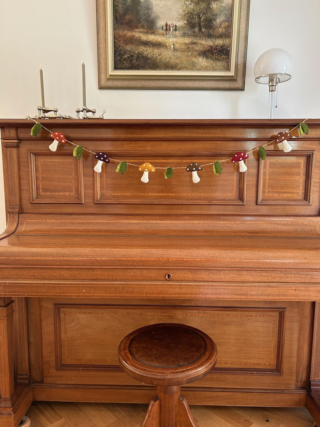 Weihnachtsgirlande Pilze I Pilze aus Filz handgemacht I Weihnachtsdeko I Christmas I Herbstdeko I Fliegenpilz I Pilzgirlande Filz
