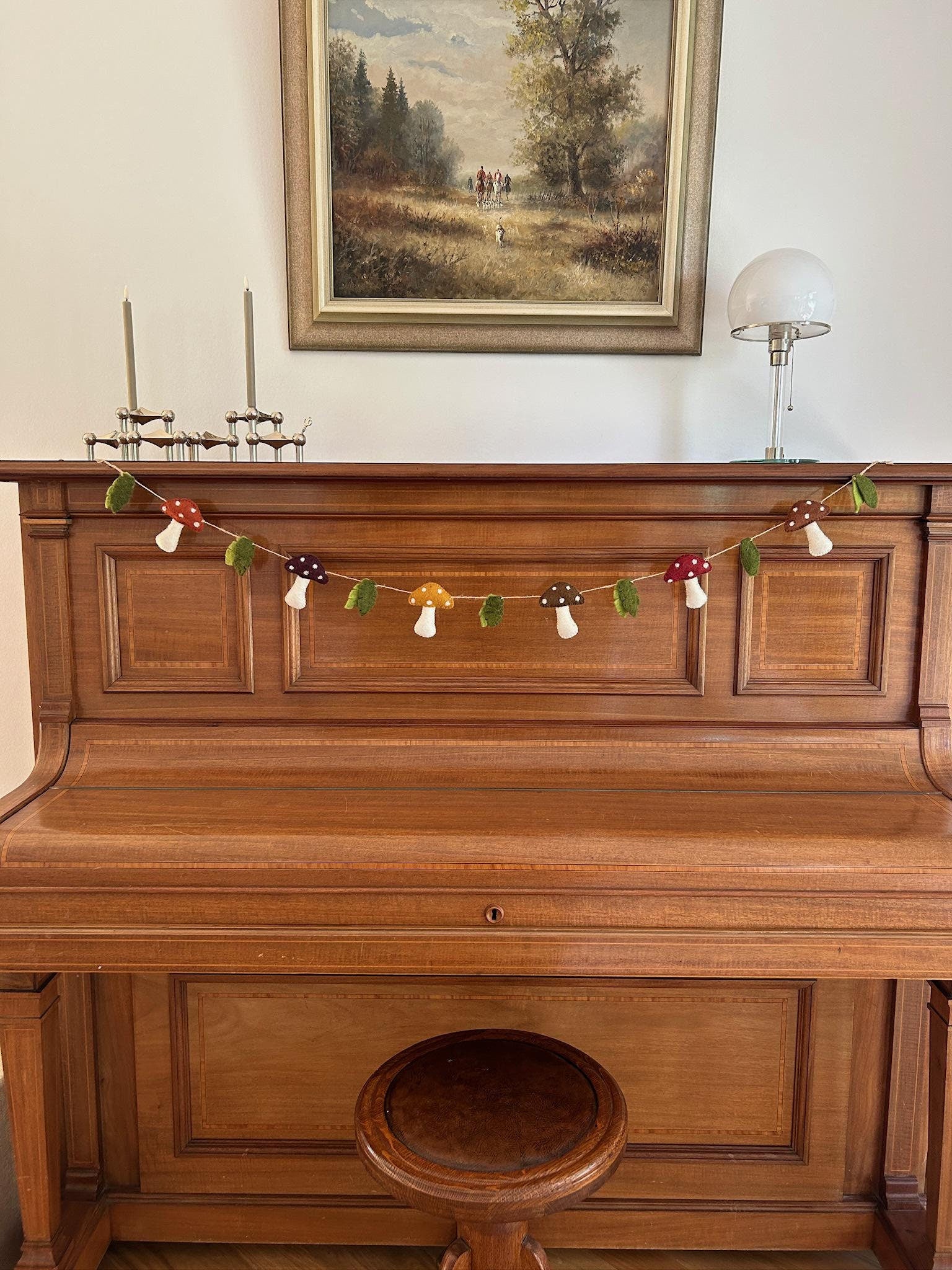 Weihnachtsgirlande Pilze I Pilze aus Filz handgemacht I Weihnachtsdeko I Christmas I Herbstdeko I Fliegenpilz I Pilzgirlande Filz