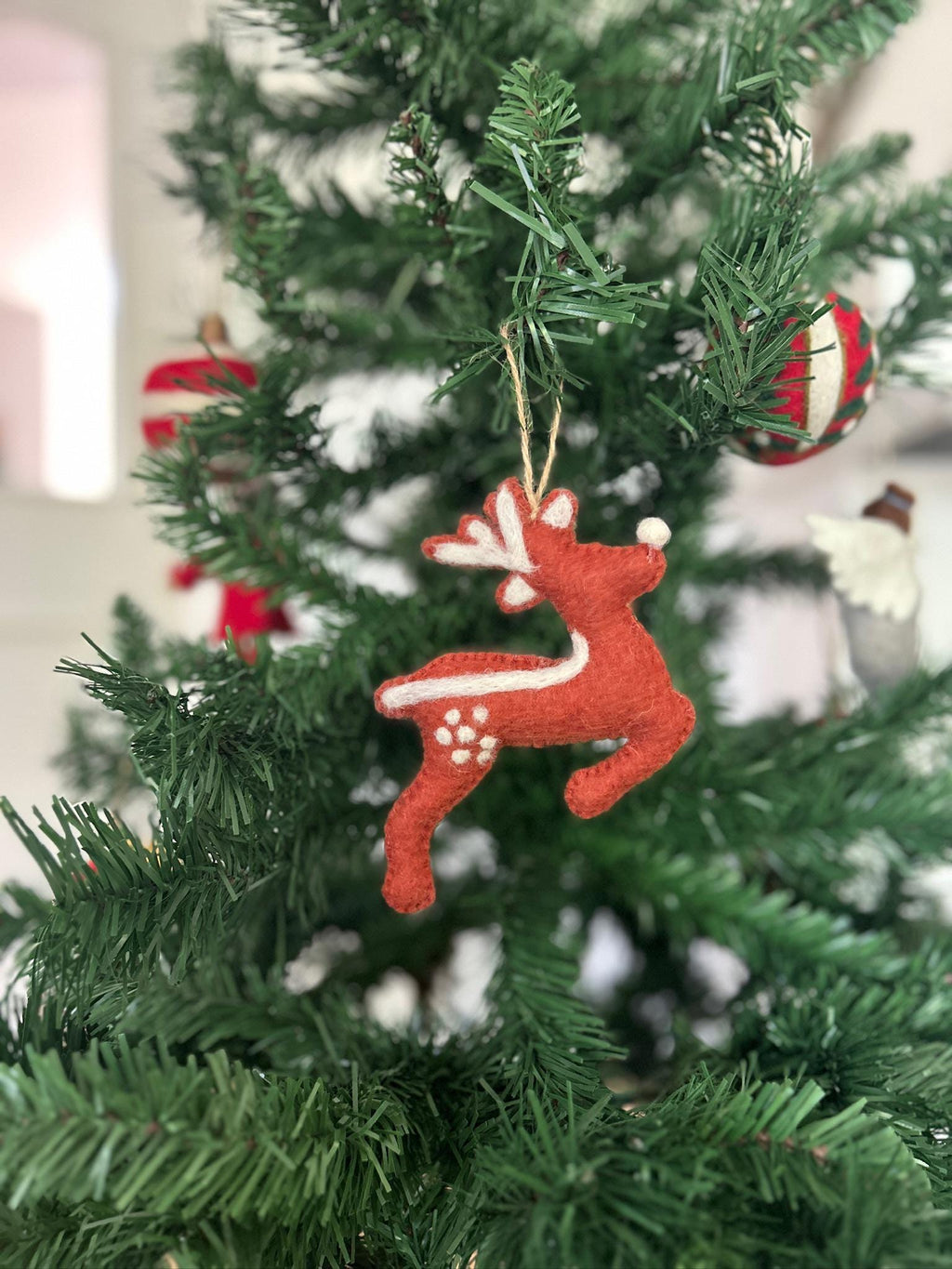 Weihnachtsanhänger Rudolf das Rentier I Filz Christbaumschmuck I Weihnachtsdeko I Skandinavisches I Rentier Deko I Hirsch