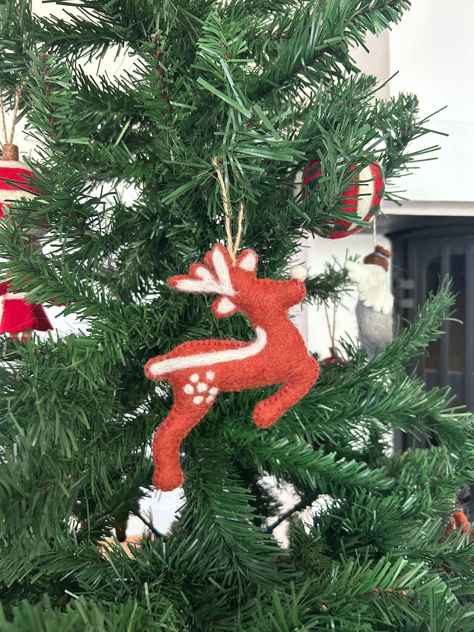 Weihnachtsanhänger Rudolf das Rentier I Filz Christbaumschmuck I Weihnachtsdeko I Skandinavisches I Rentier Deko I Hirsch
