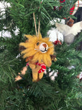 Weihnachtsbaum Anhänger Löwe mit Zuckerstange I Deko aus Filz I Winter I Weihnachtsbaum I Herbstdeko I Anhänger aus Filz I Wildtiere I