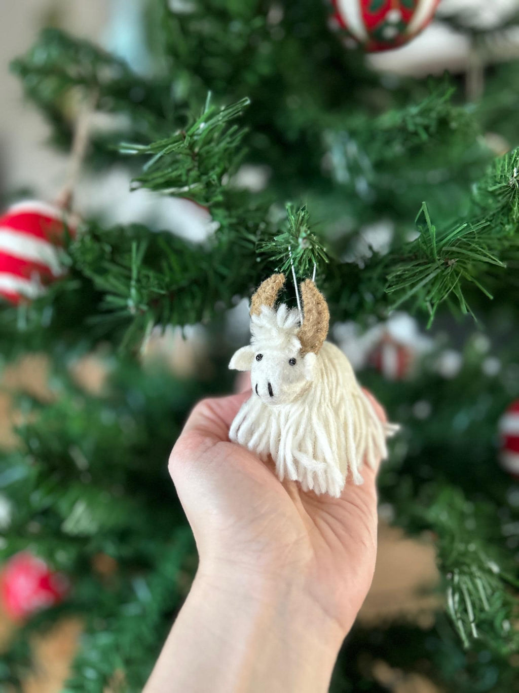 Filzanhänger Yak I Osterdeko I Christbaumschmuck I Weihnachtsdeko I Winter Weihnachtsbaum I Weihnachtsyak