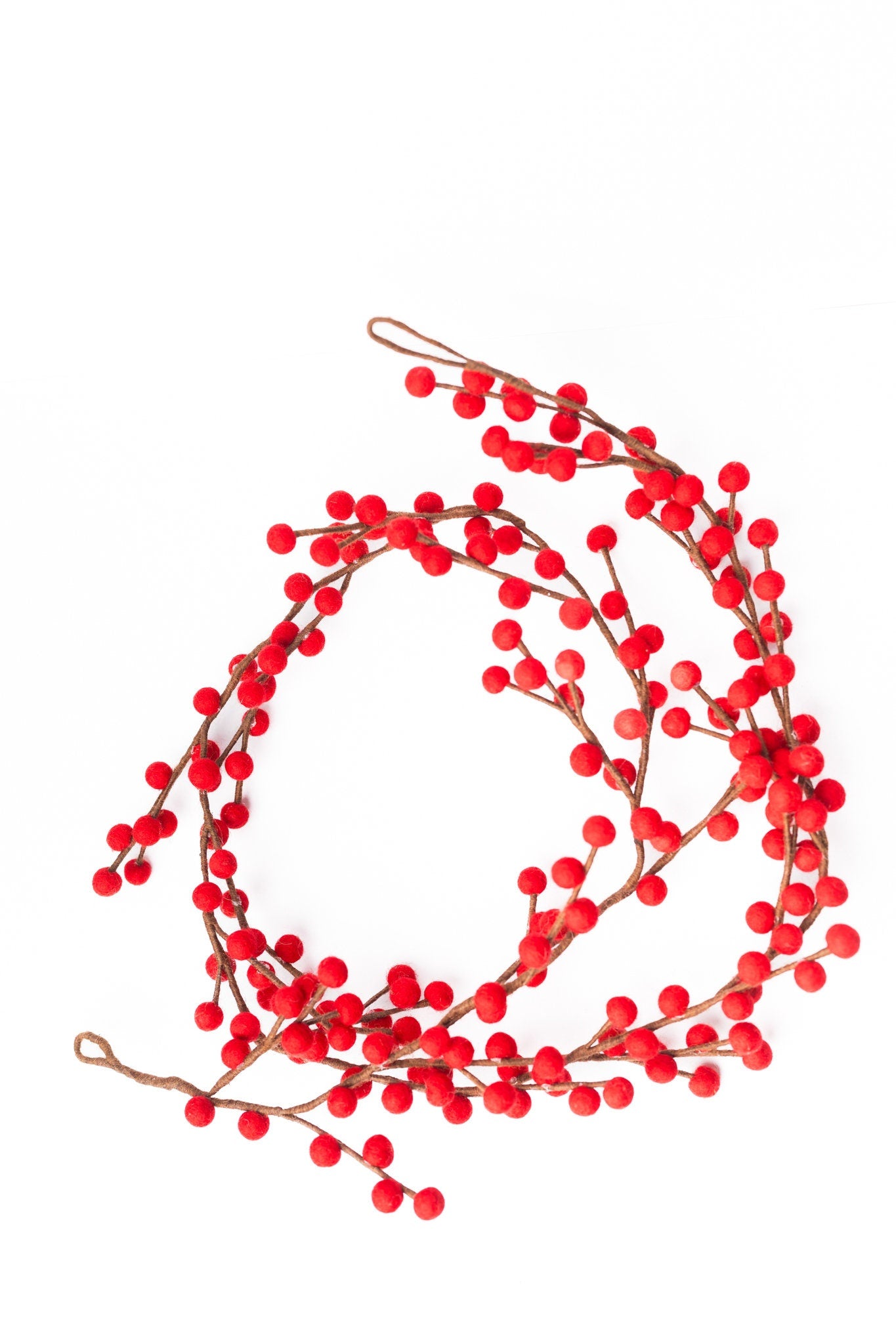 Weihnachtsgirlande rote Beeren aus Filz handgemacht I Weihnachtsdeko I Christmas