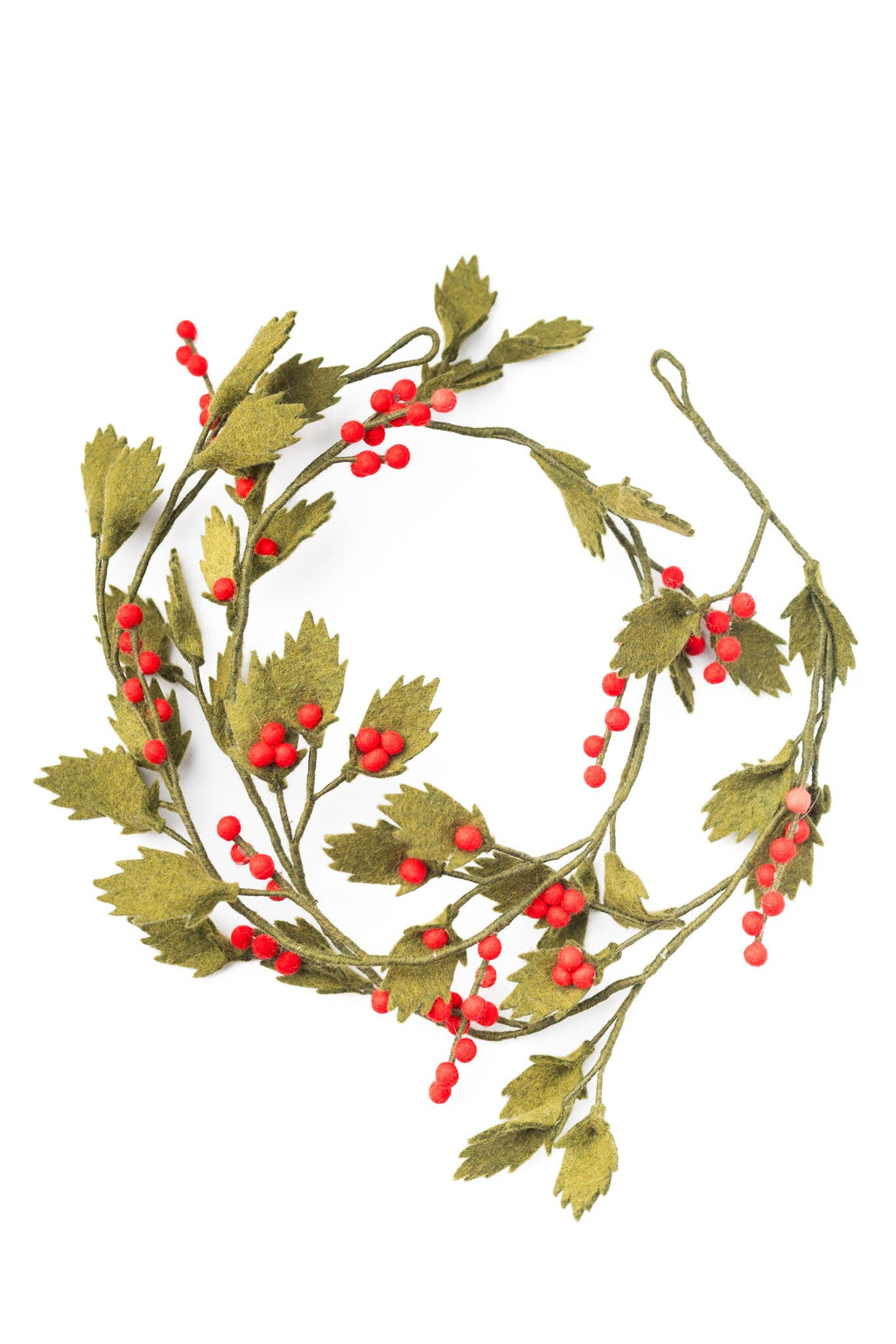 Weihnachtsgirlande rote Beeren I Stechpalme aus Filz handgemacht I Weihnachtsdeko I Christmas