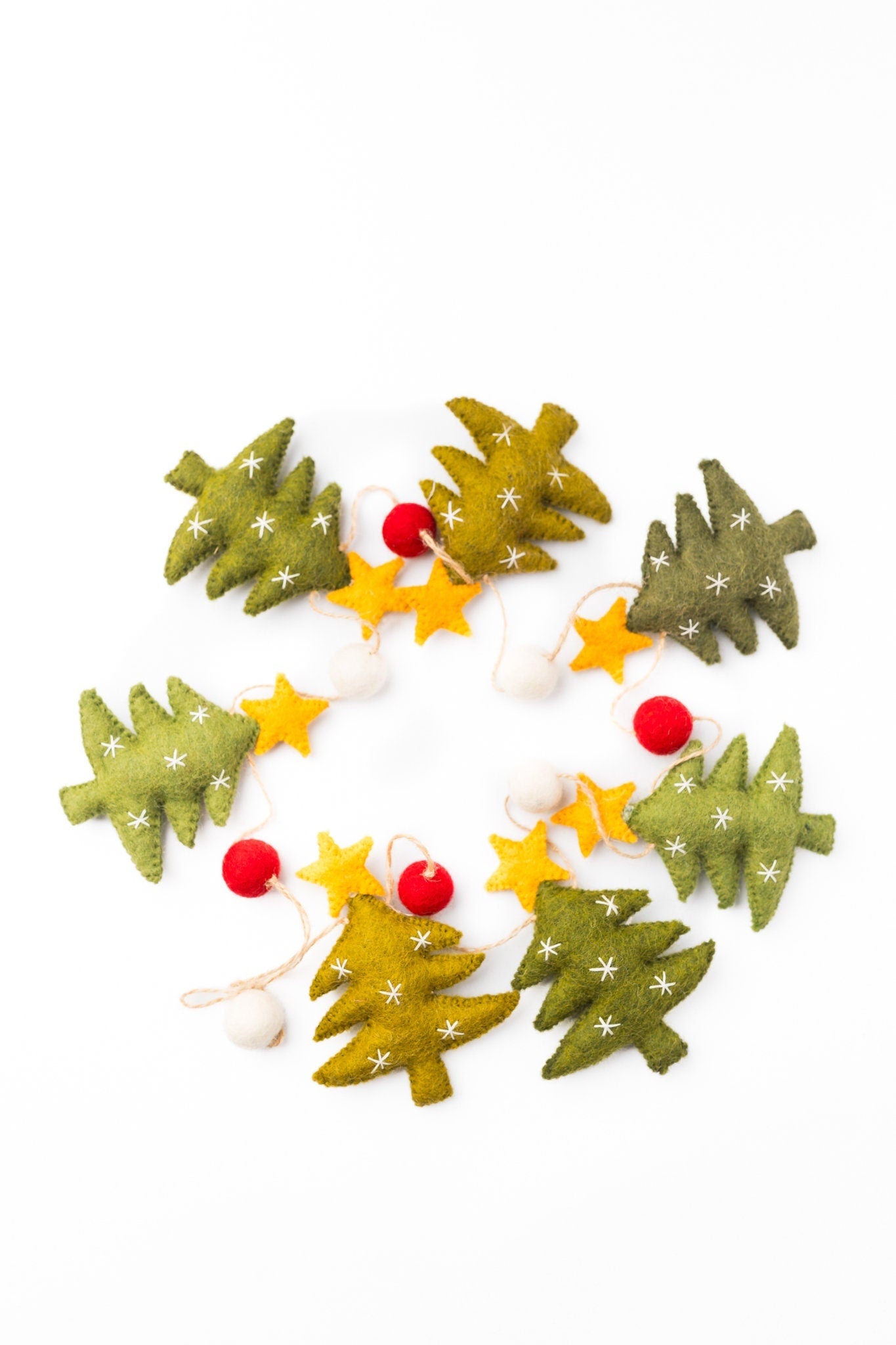 Weihnachtsgirlande Tannenbäume I Weihnachtsbäume aus Filz handgemacht I Weihnachtsdeko I Christmas