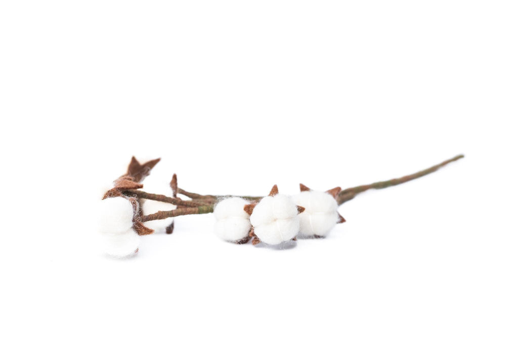 Baumwollzweig I Herbstzweig aus Filz I handgefilzter Zweig I Dekoration I Blumenstrauß I Winterdeko I Herbstdeko I