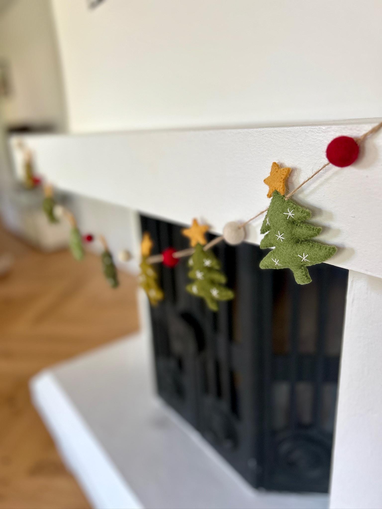 Weihnachtsgirlande Tannenbäume I Weihnachtsbäume aus Filz handgemacht I Weihnachtsdeko I Christmas