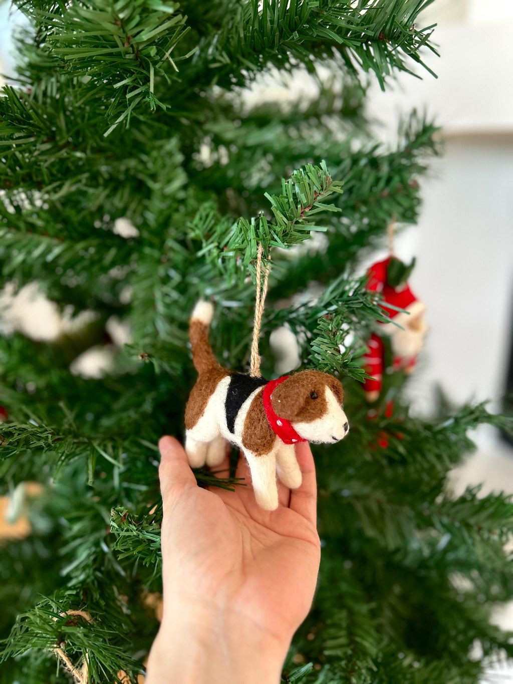 Weihnachtsanhänger Hund Beagle I Filz Christbaumschmuck I Weihnachtsdeko I Weihnachtshund