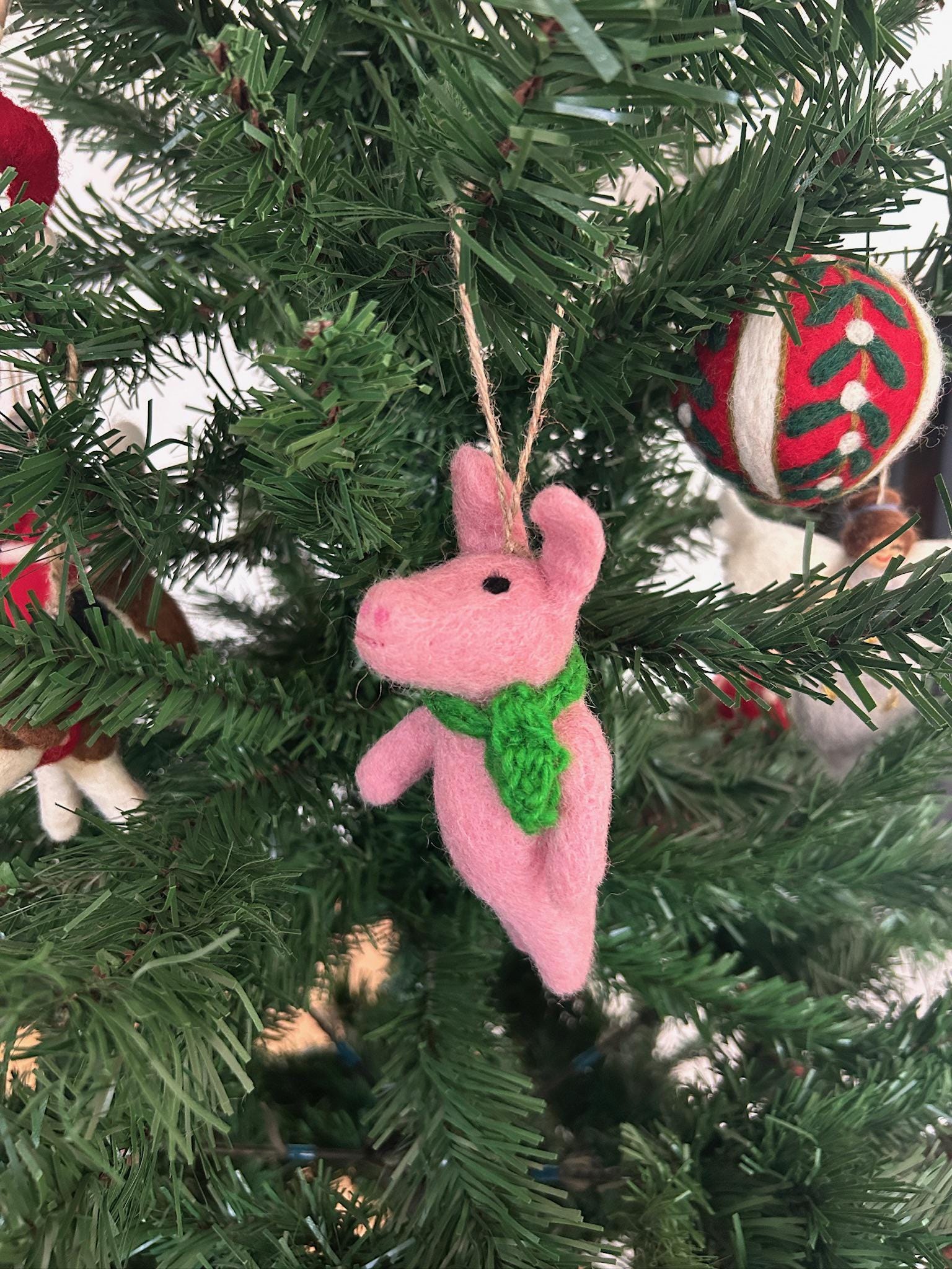 Weihnachtsanhänger Schwein I Christbaumschmuck I Weihnachtsdeko I Winter I Weihnachtsbaum I Weihnachtsschwein I Filz Deko Weihnachten
